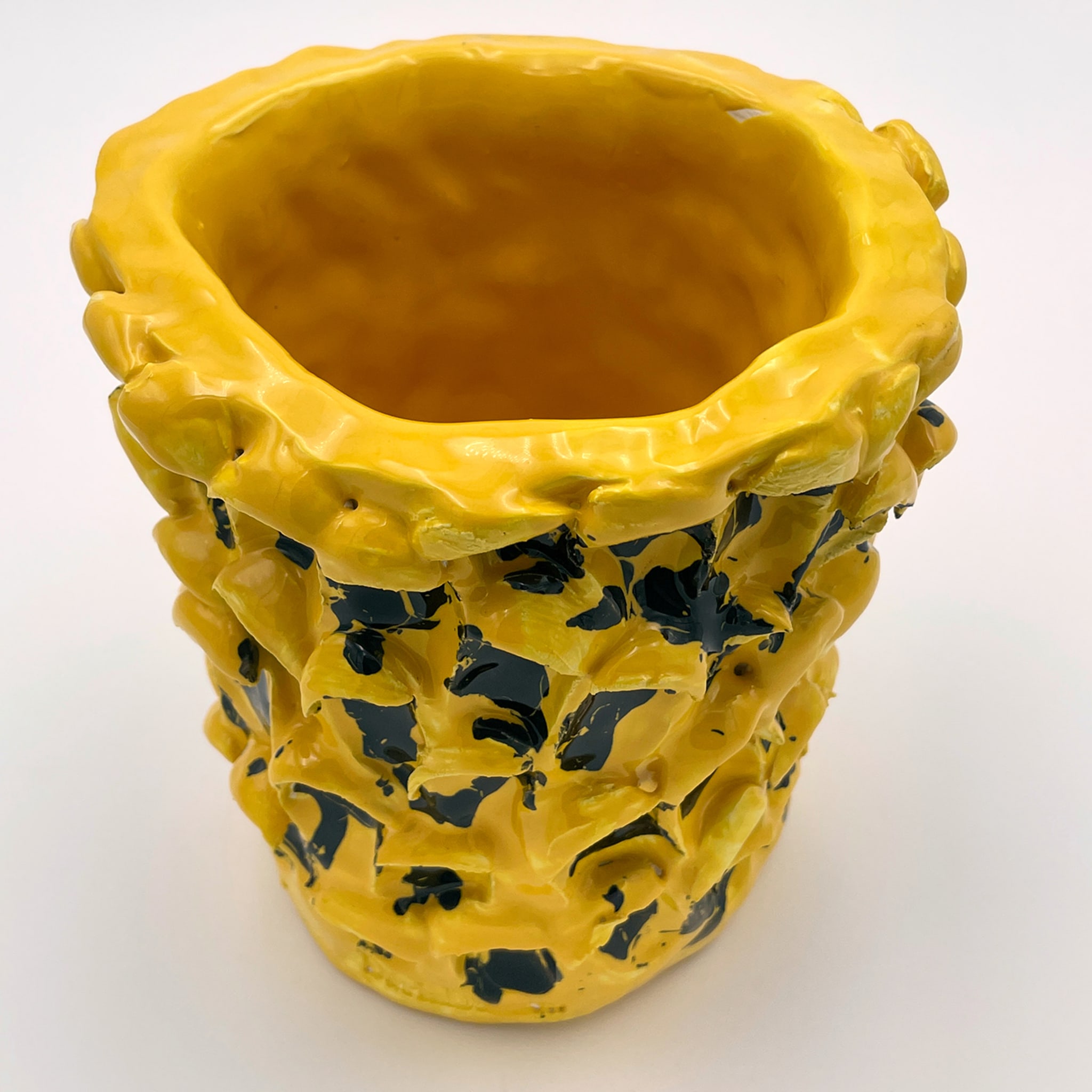 Vase Onda Tournesol jaune et noir brillant - Vue alternative 3