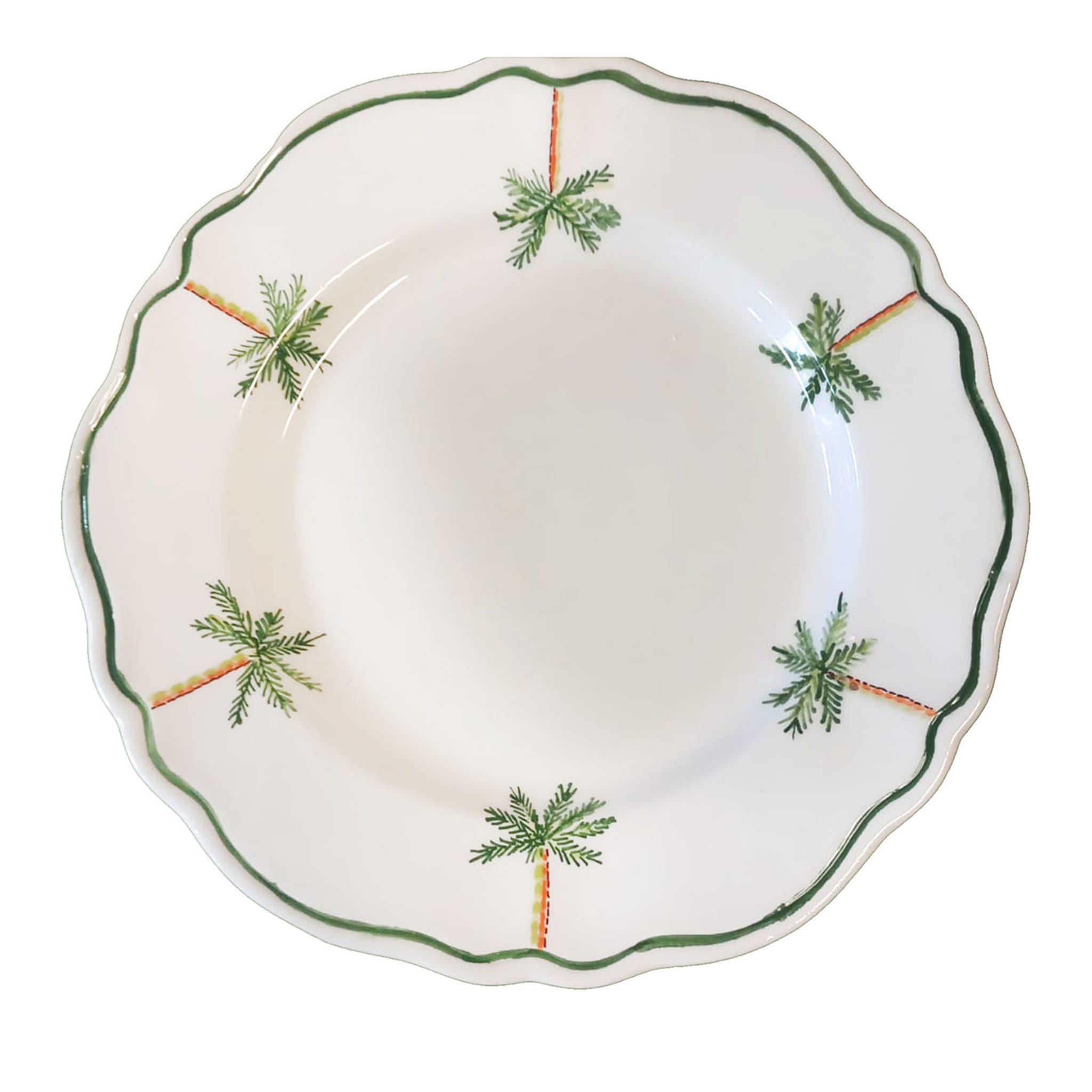 Set of 6 Ceramic Palm Trees Everywhere Dining Plates #2 - Main view