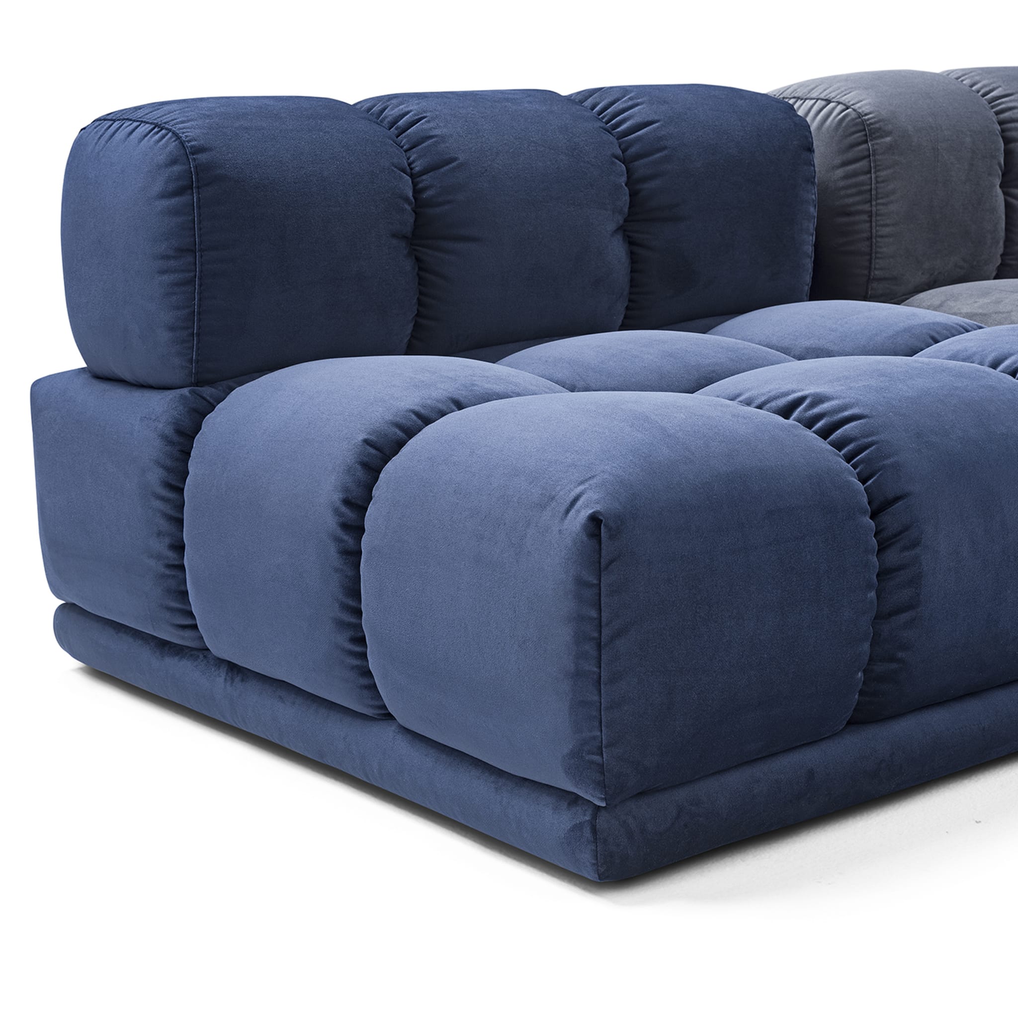 Sacai 3-Module Gray & Blue Sofa - Alternative view 2