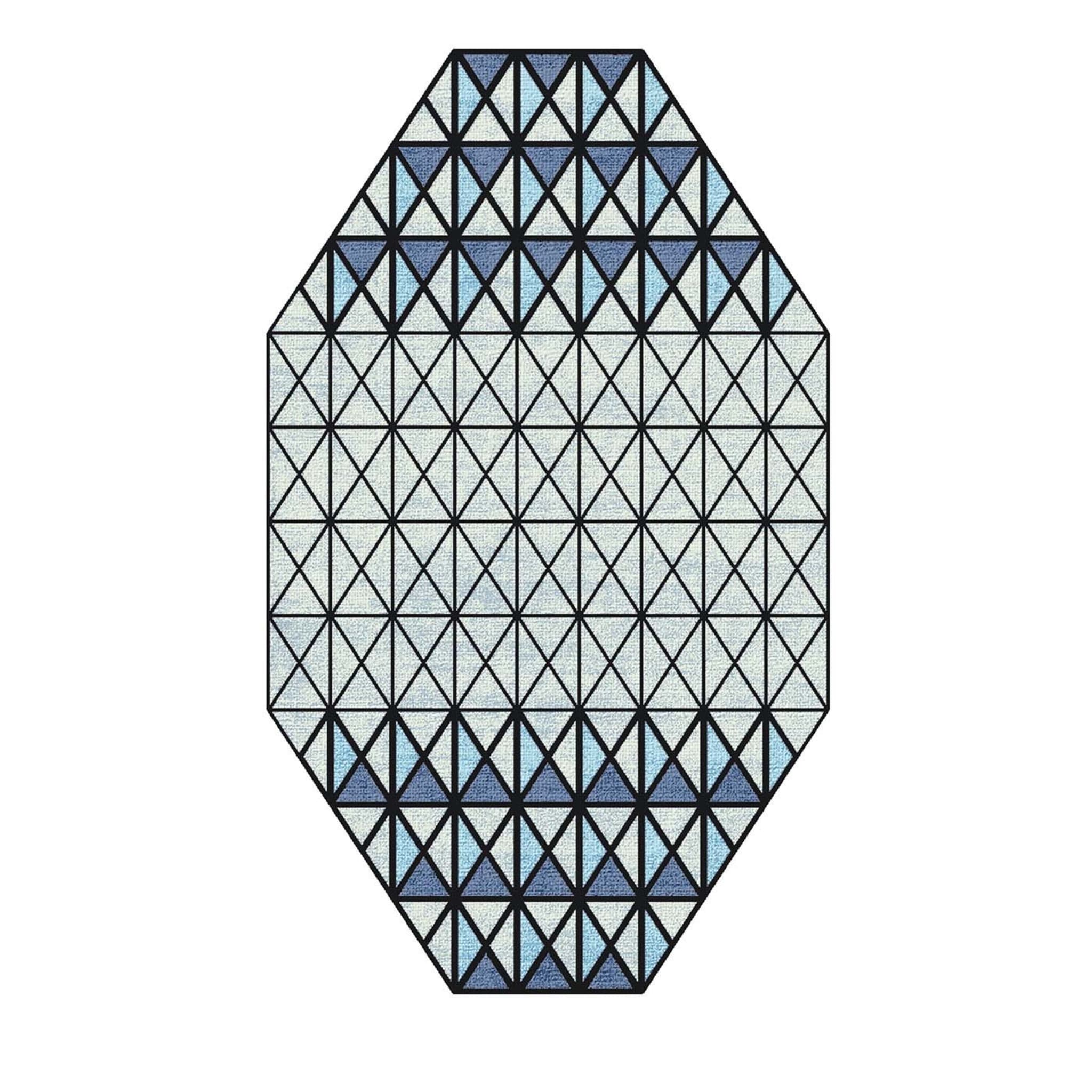 Kreuze II Handgeknüpfter Teppich Blau - Hauptansicht