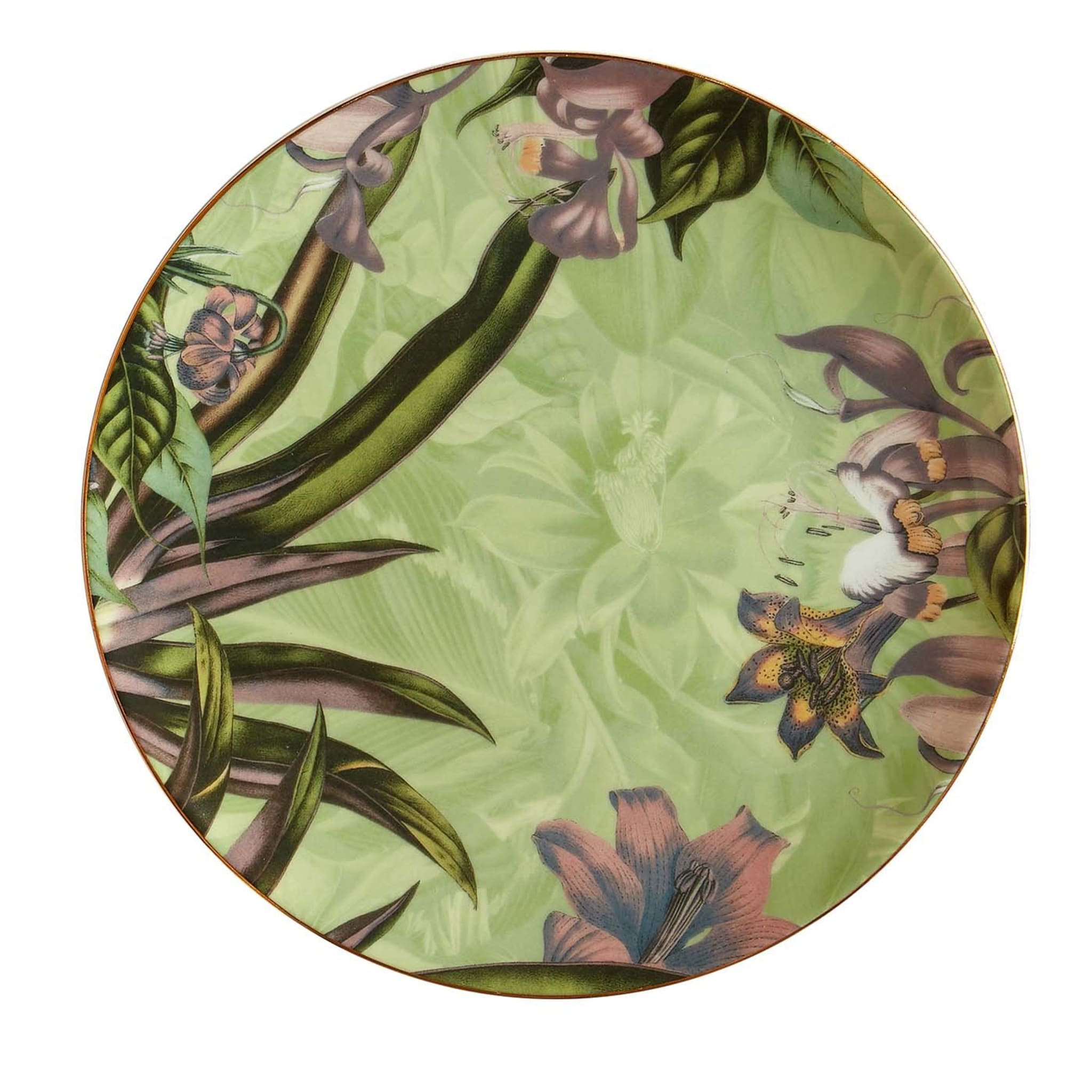 Animalia Set Of 2 Porcelain Dessert Plates With Flowers #4 - Main view