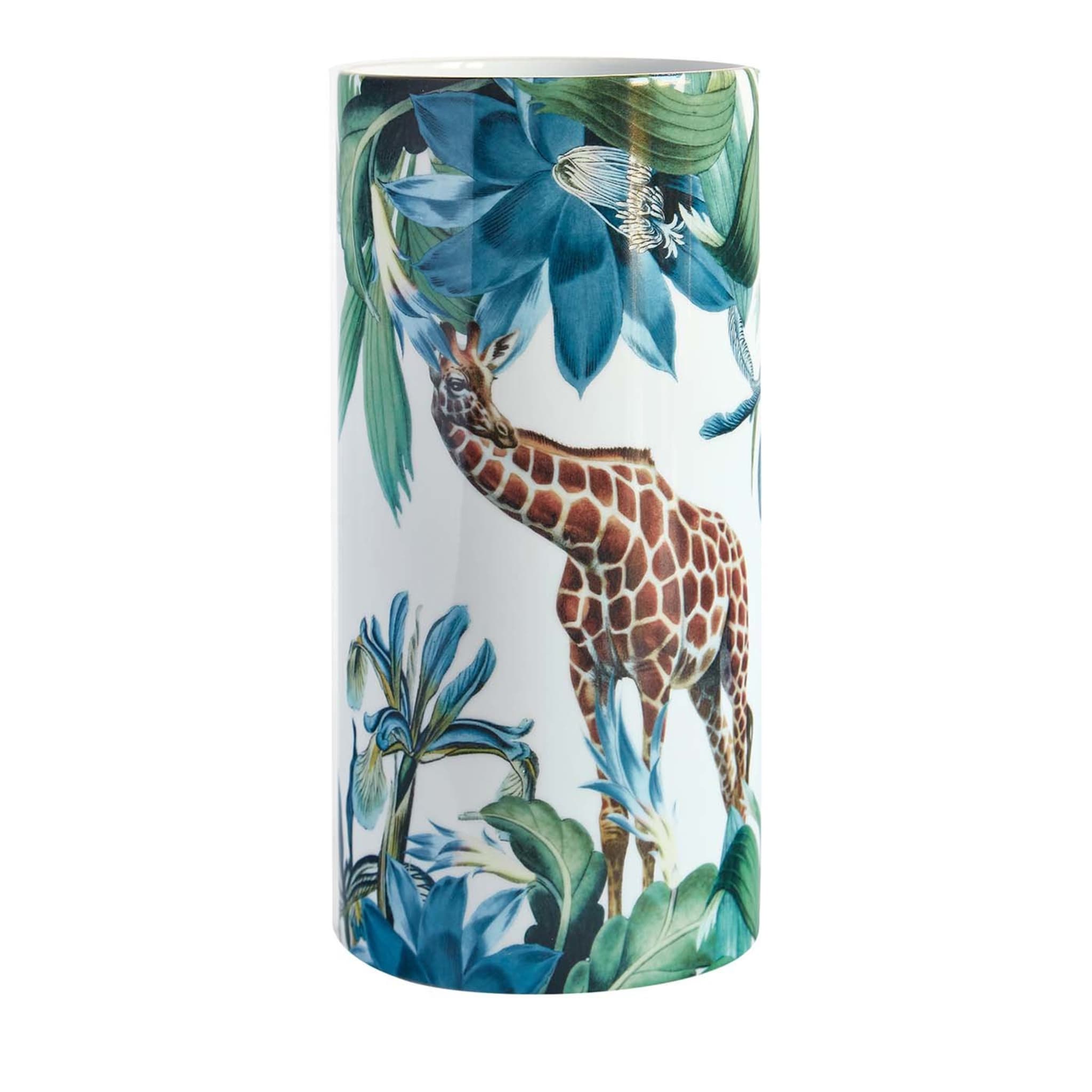 Animalia Vaso Cilindrico In Porcellana Con Giraffa - Vista principale