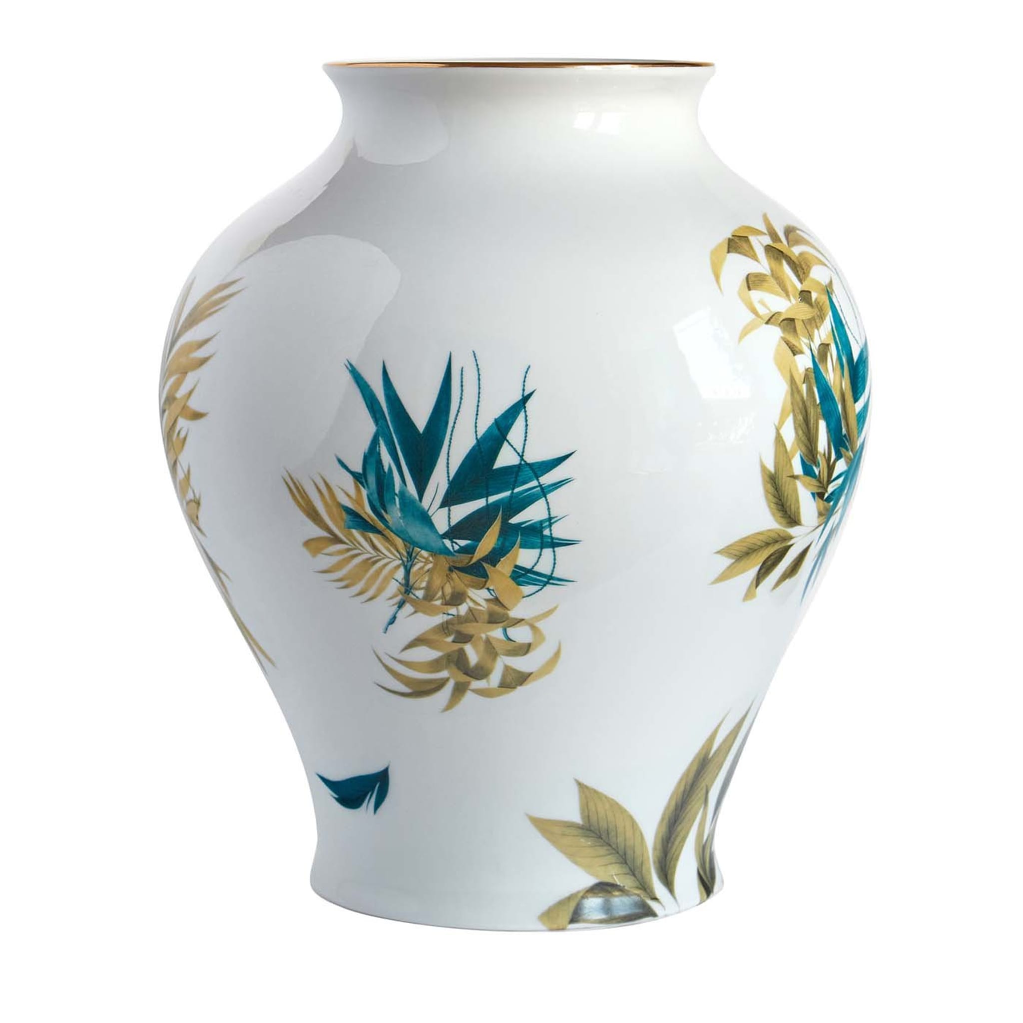 Vase en porcelaine à feuilles - Vue principale
