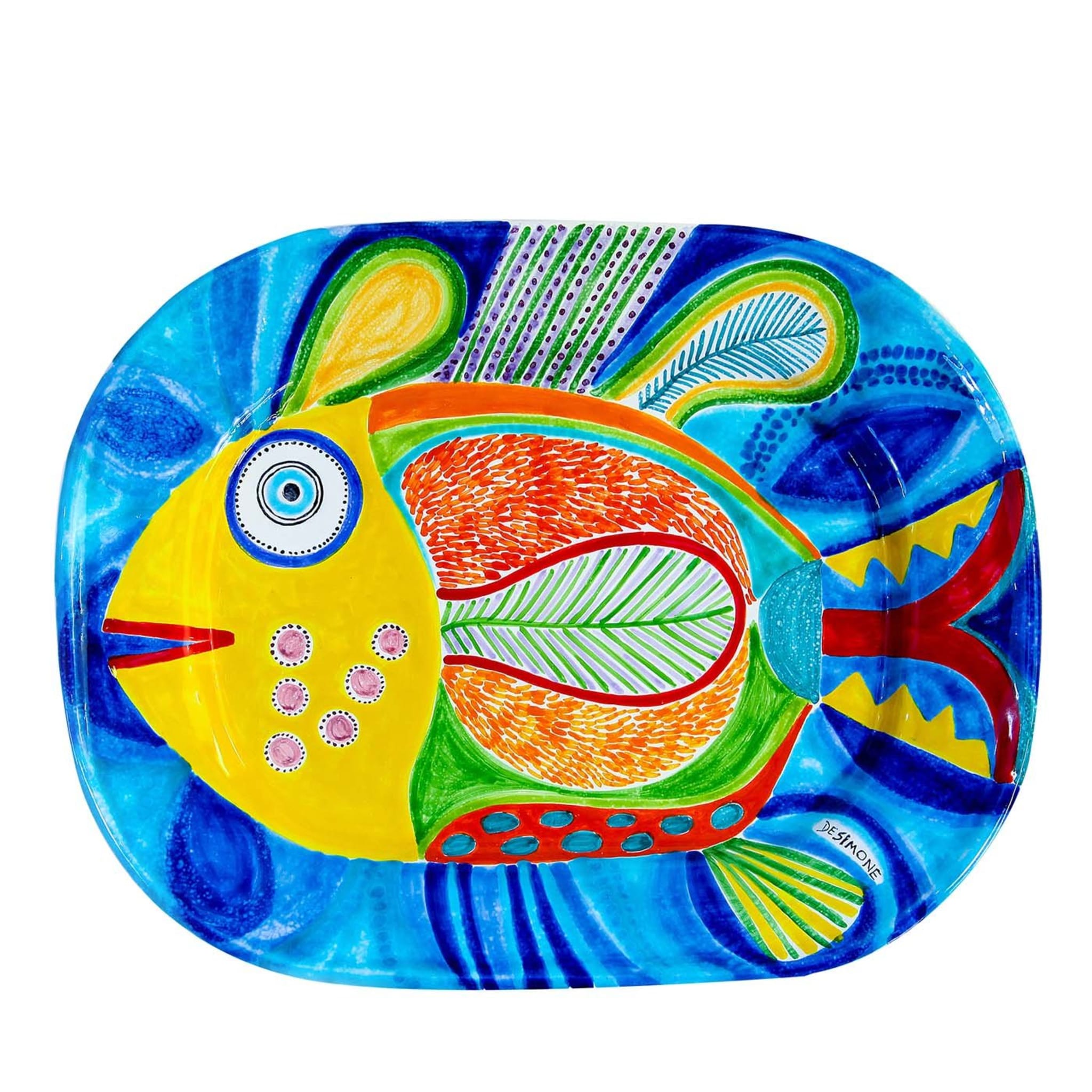 DS Oval Ceramic Plate Fish - Main view