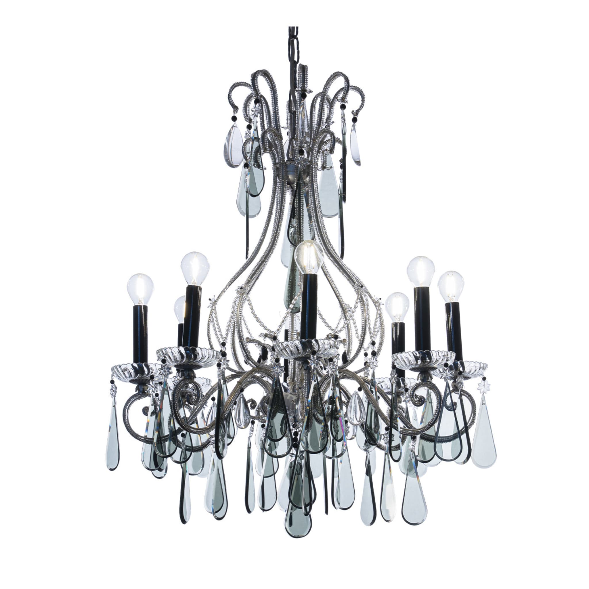 Silver-plated Smoky Chandelier - Main view