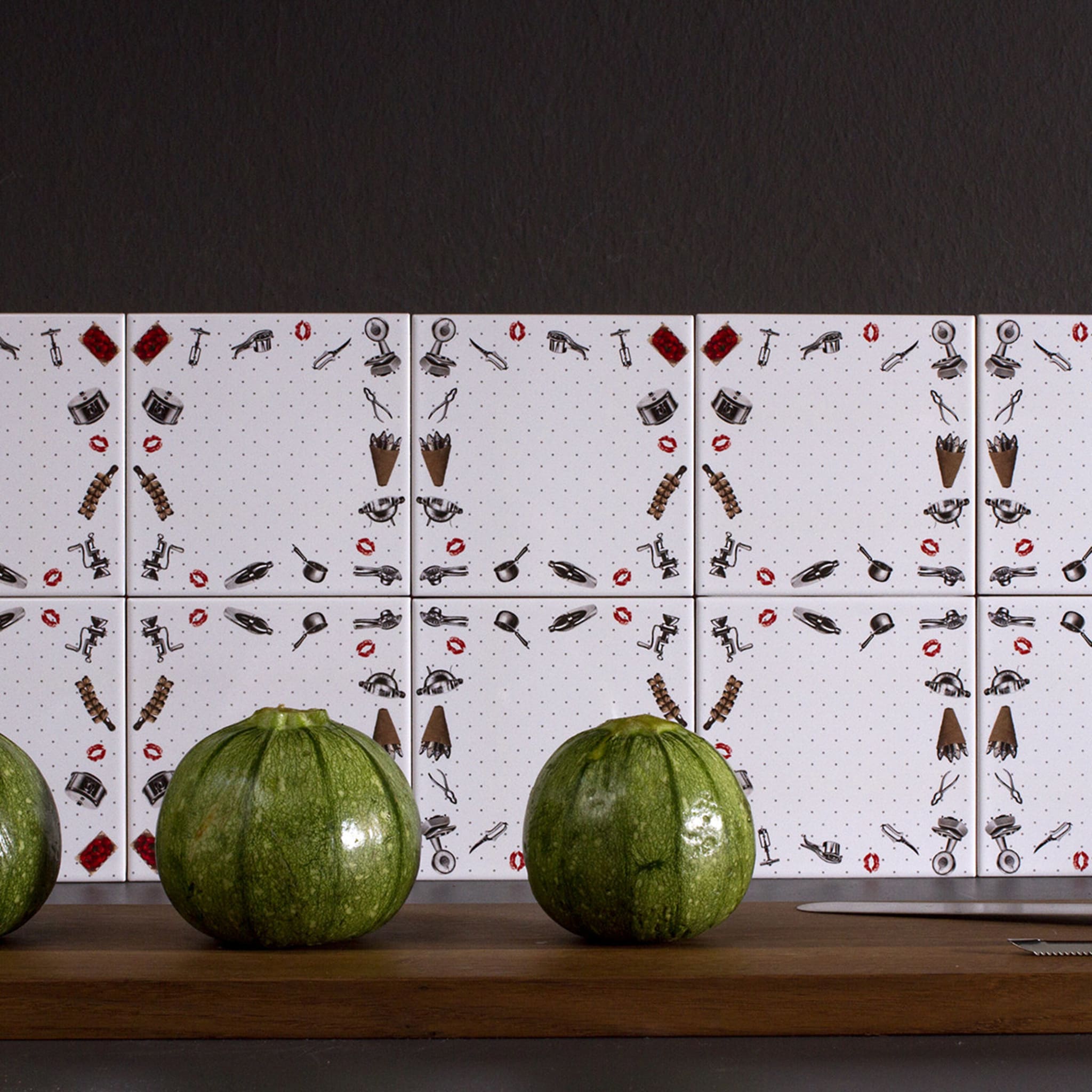 Set of 12 Cooker's Casalingo Polka Dot Wall Tiles  - Alternative view 1