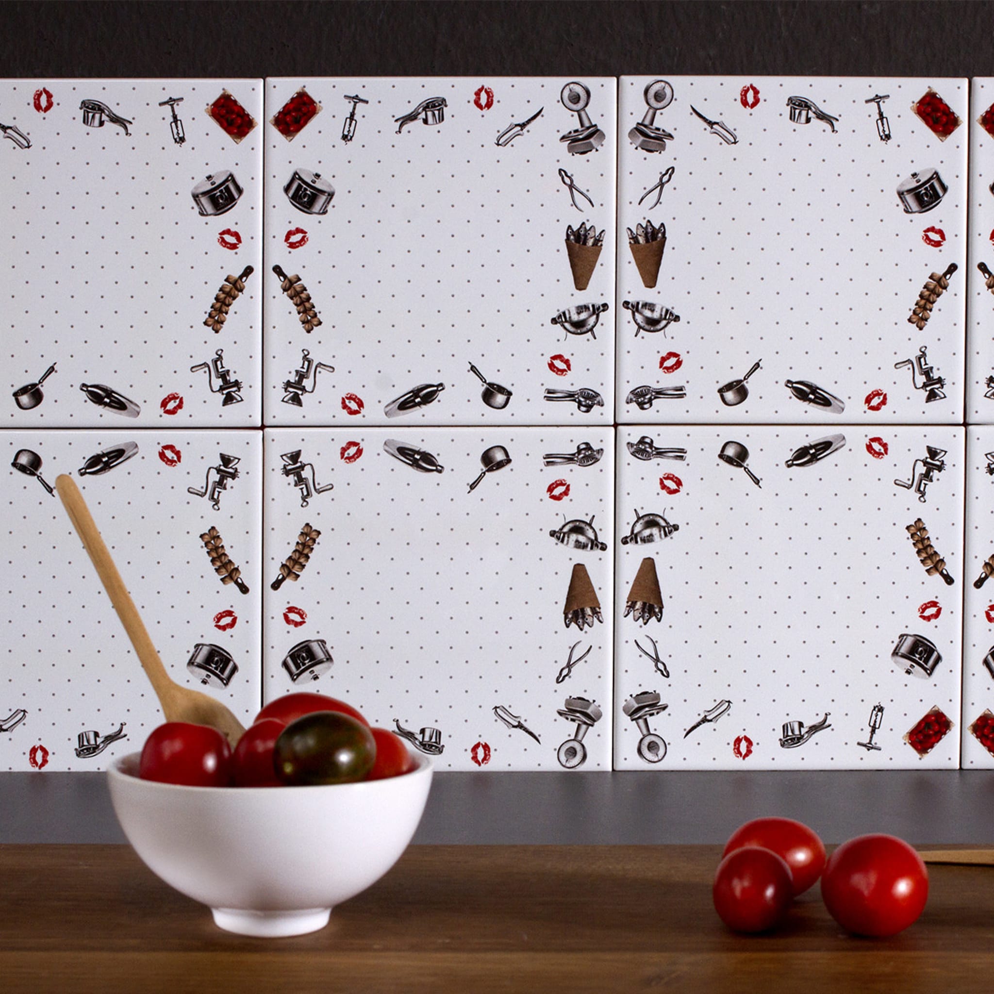 Set of 12 Cooker's Casalingo Polka Dot Wall Tiles  - Alternative view 2