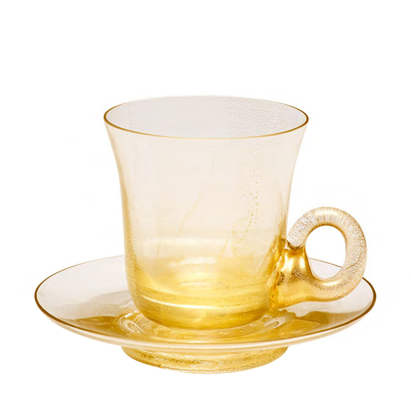 Set of 6 Flora Coffee Cups with Saucers - 24k Gold Leaf - Mara Dal Cin for DFN