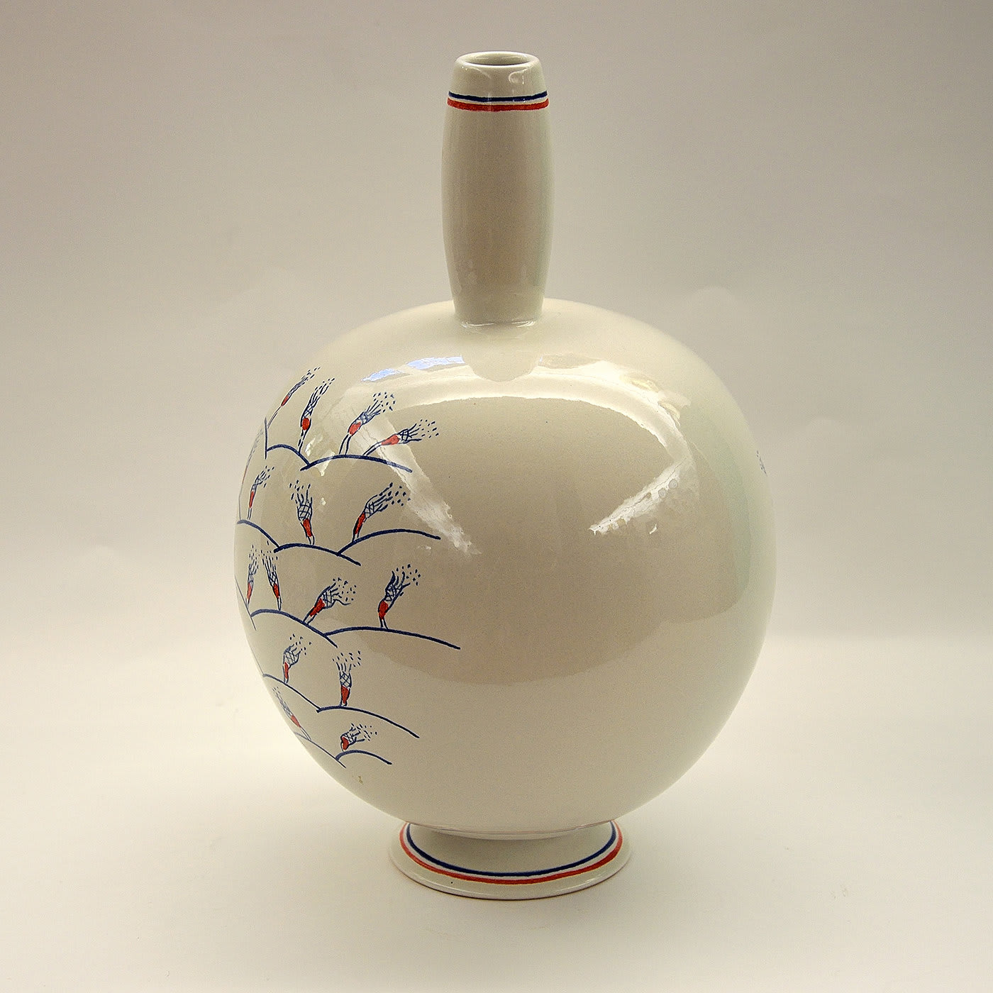White Round Vase by Ugo La Pietra - Ceramica Gatti 1928