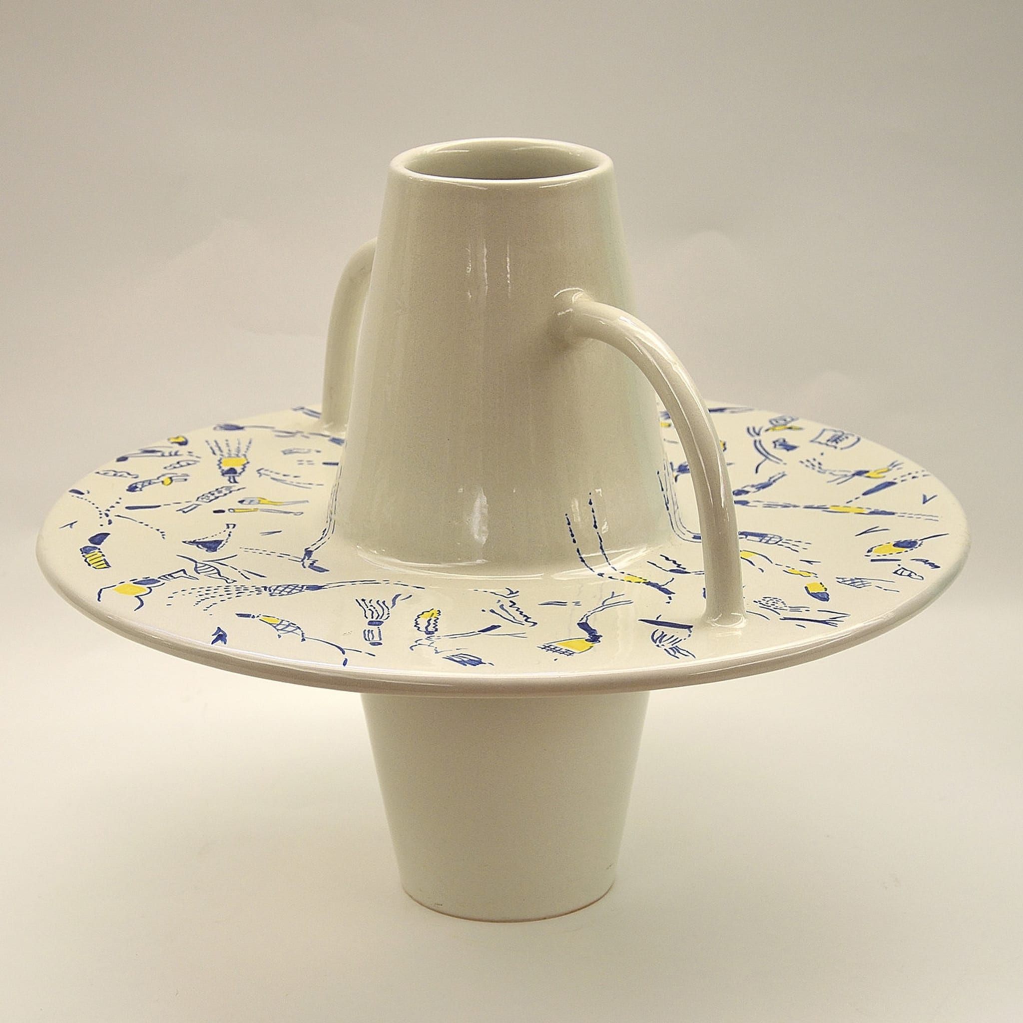 White Vase With Handles by Ugo La Pietra - Alternative view 1