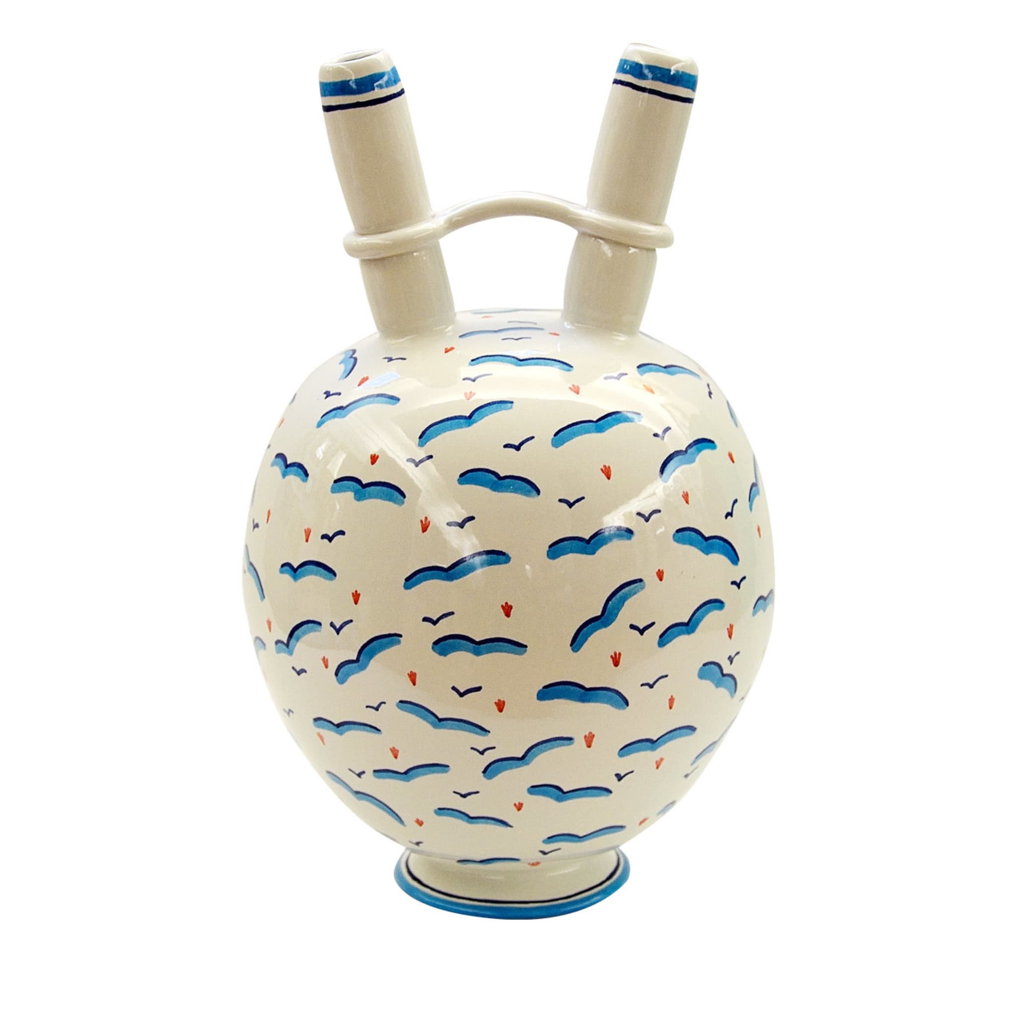 Weiße Vase mit Möwen von Ugo La Pietra - Hauptansicht