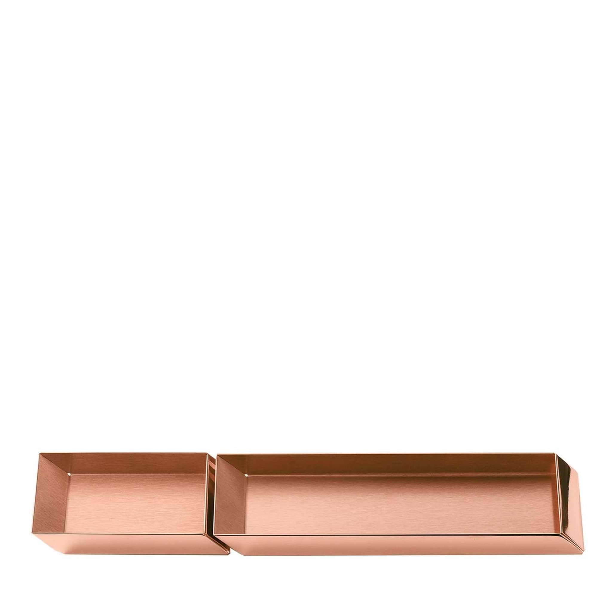Axonometry Pen & Cards Copper Tray Set by Elisa Giovannoni - Main view