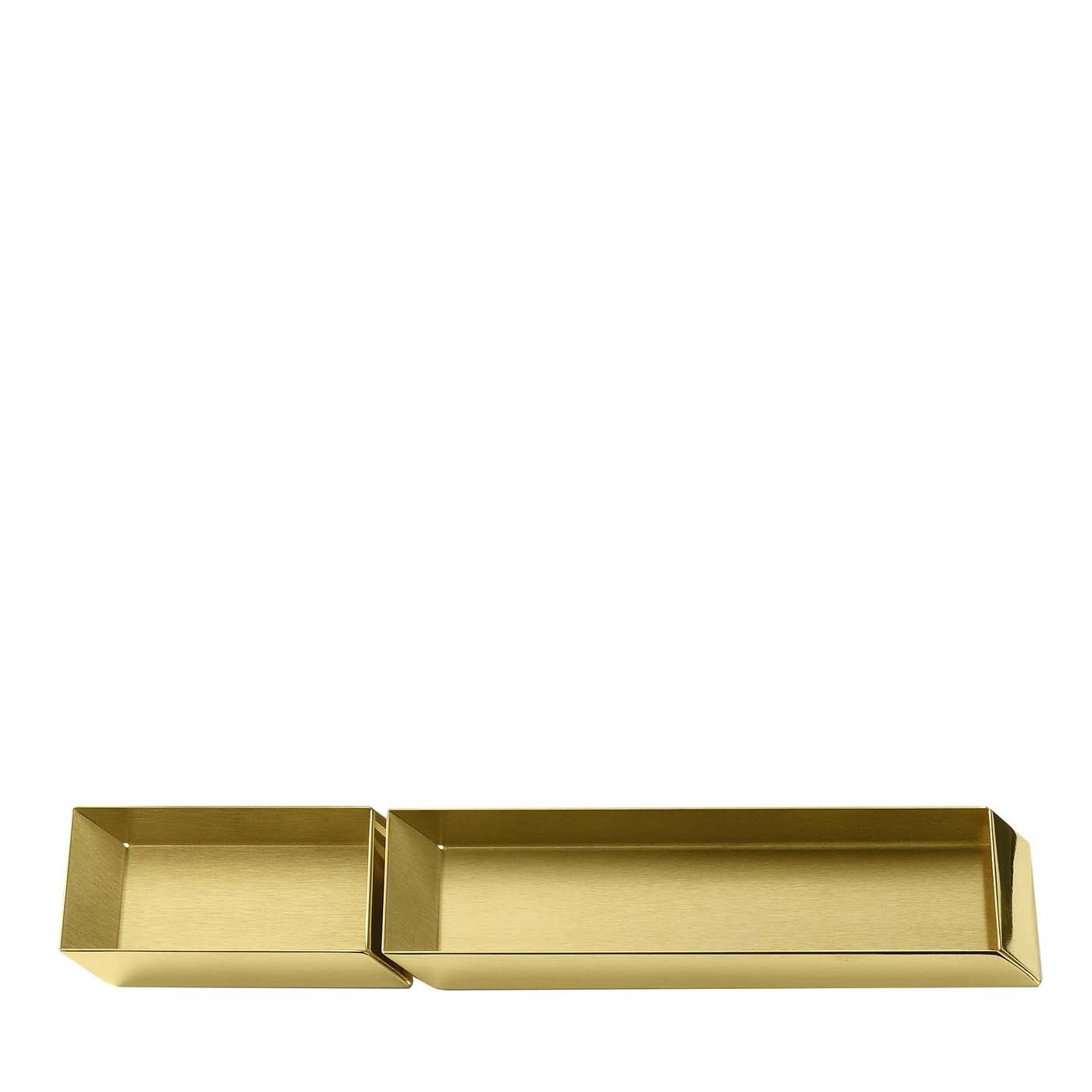 Axonometry Pen &amp; Cards Brass Tray Set by Elisa Giovannoni - Vue principale
