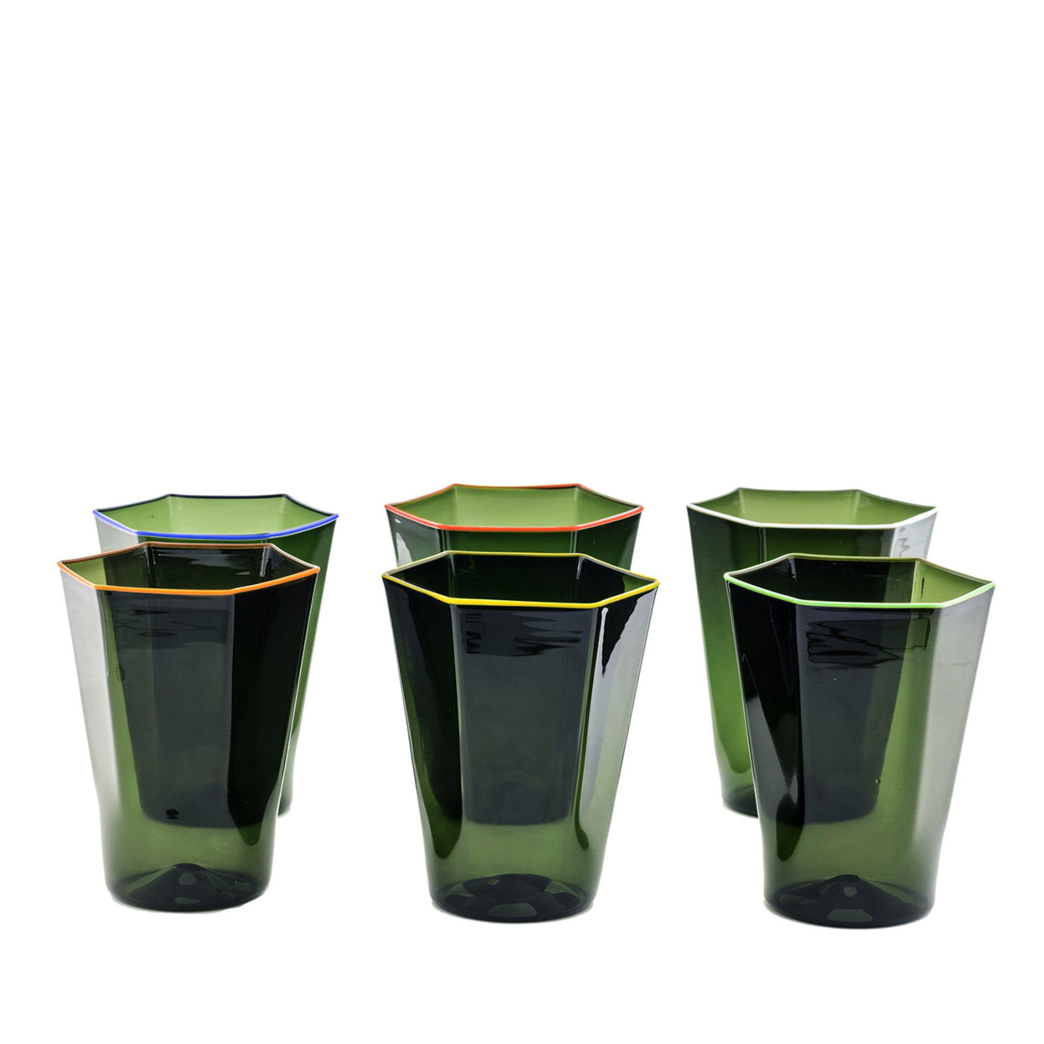 Ensemble de 6 verres Laguna Murano verts - Vue principale