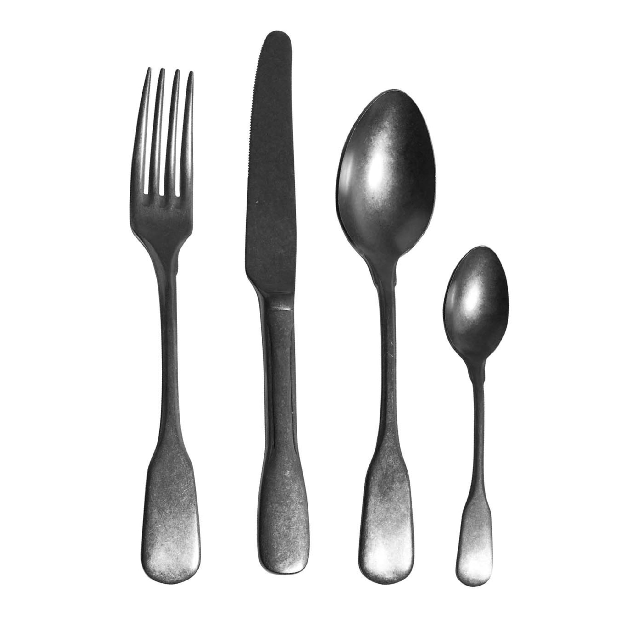 Set of 4 Pieces of Cutlery - Brick Lane Collection Black - Main view