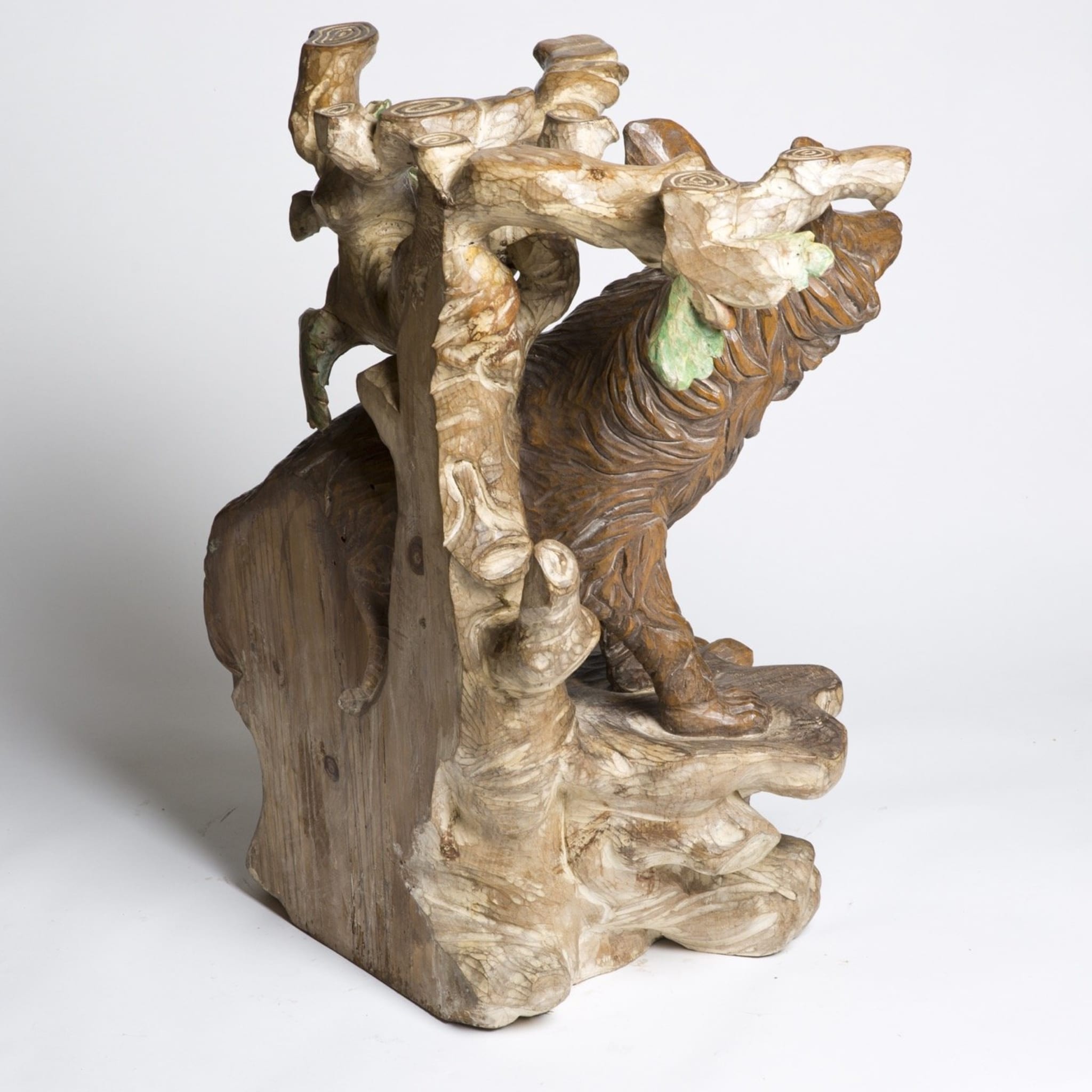Fox and Oak Wood Sculpture - Alternative view 3