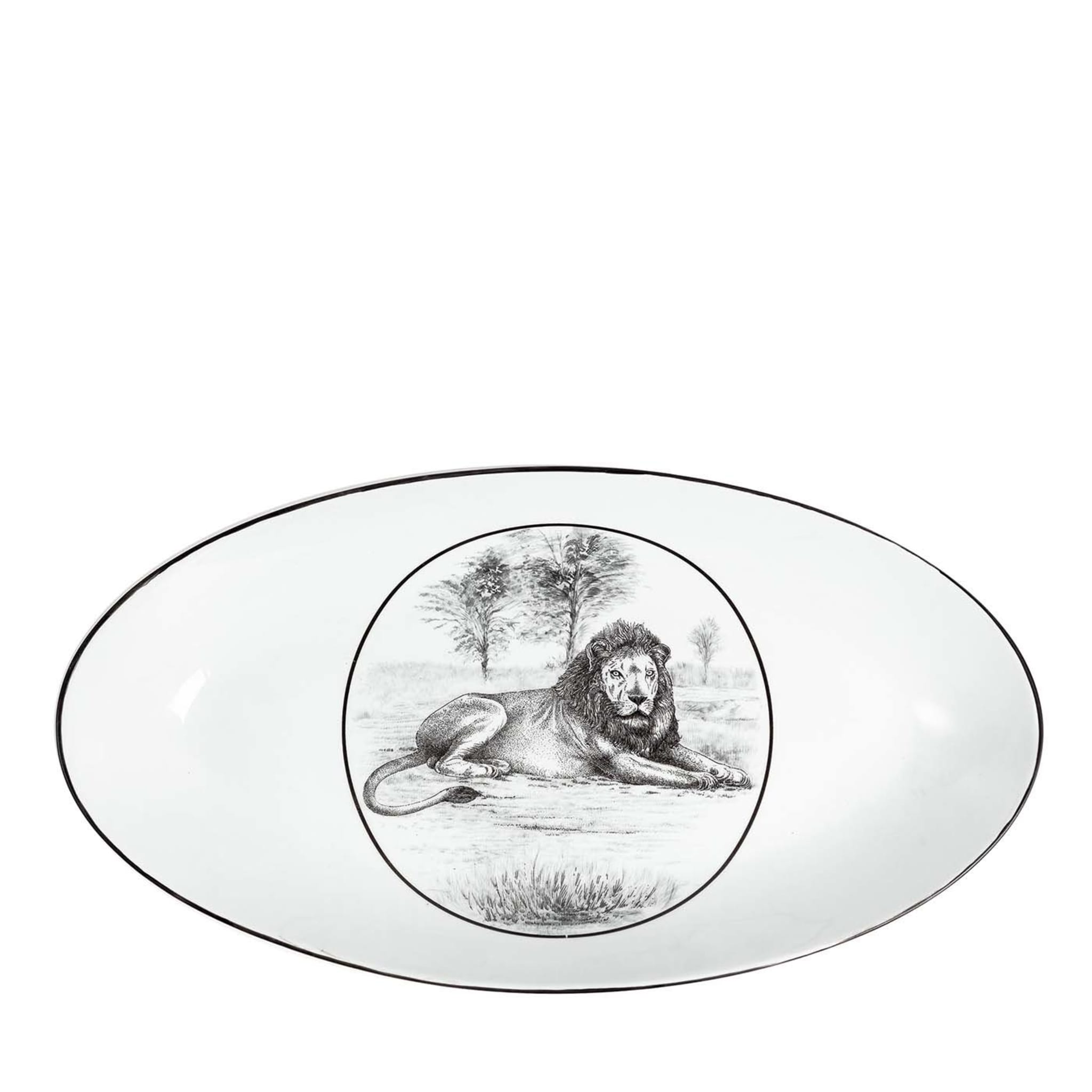 Africa Nera Lion Oval Tray - Main view