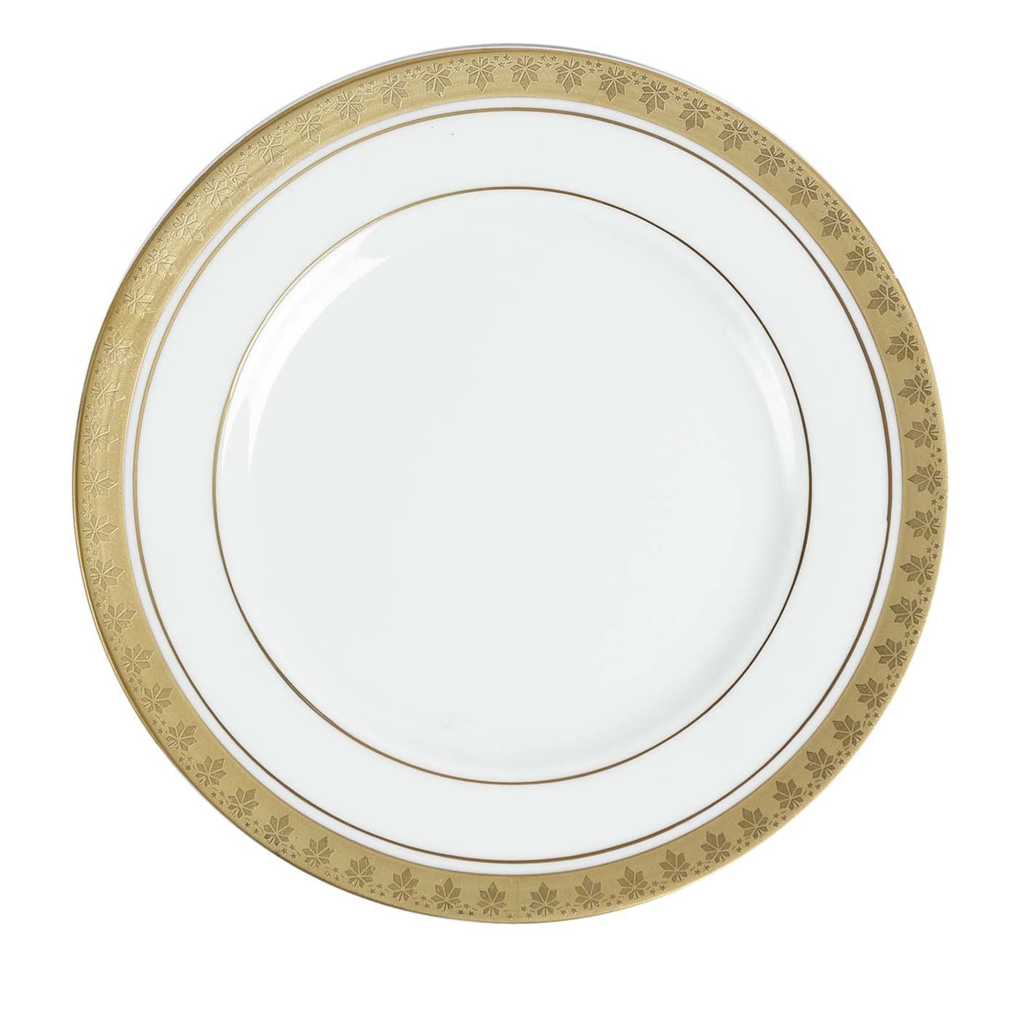 Set of 6 White&Gold Dinner Plates - Main view