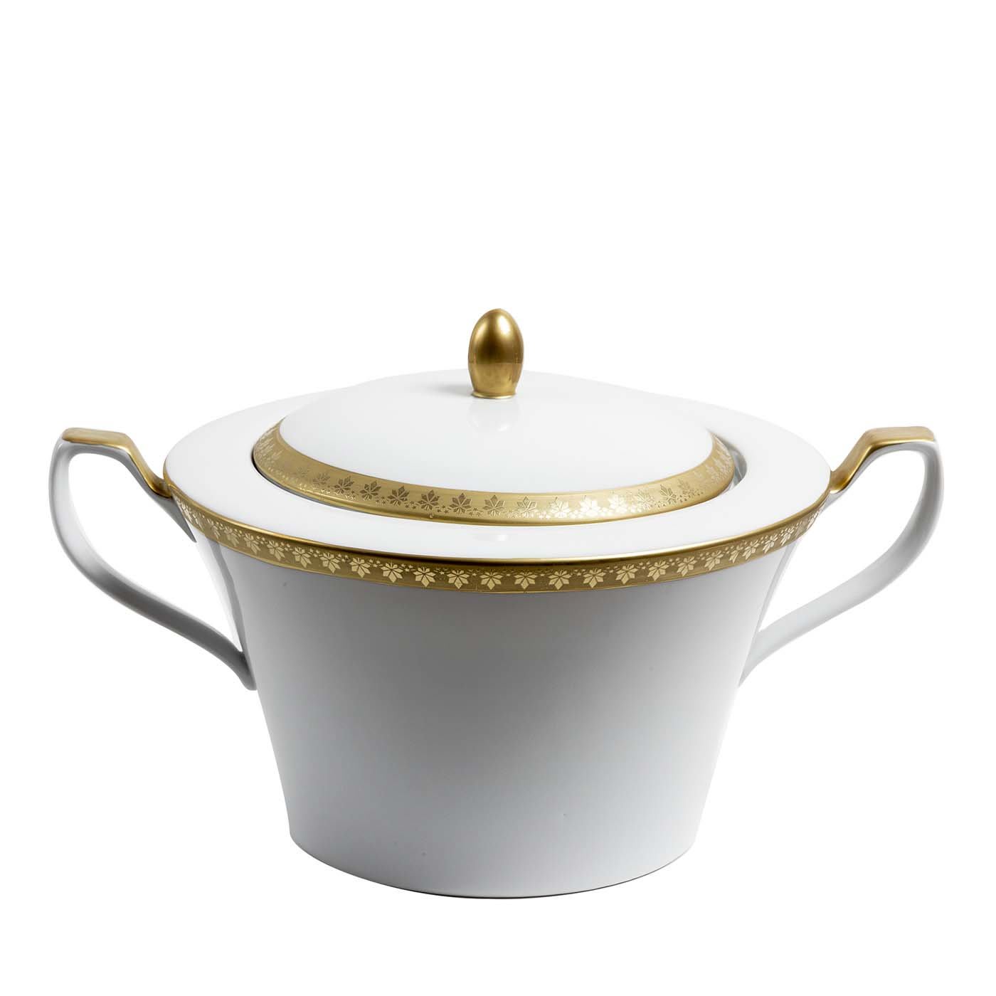 White&Gold Soup Tureen with Lid - Stella Fatucchi