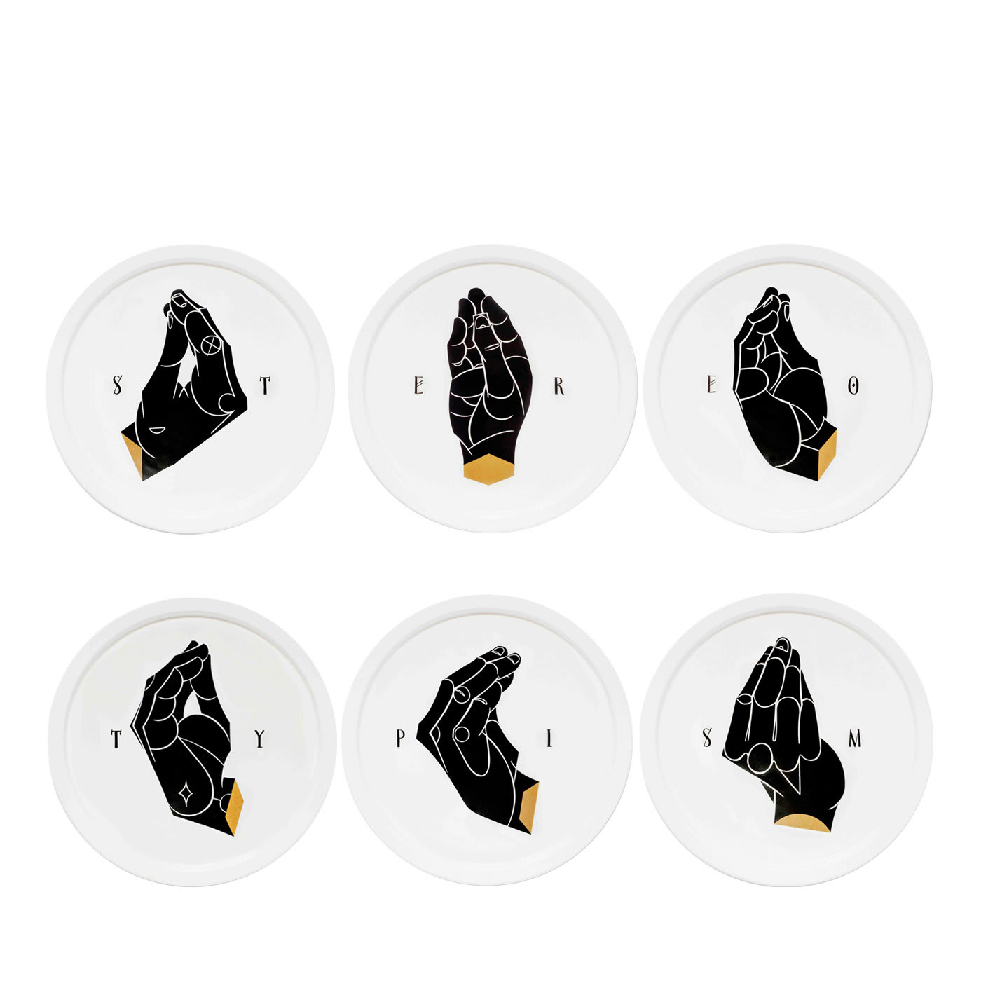 Set of 6 Stereotypism ER Dinner Plates  - Casalinghe di Tokyo