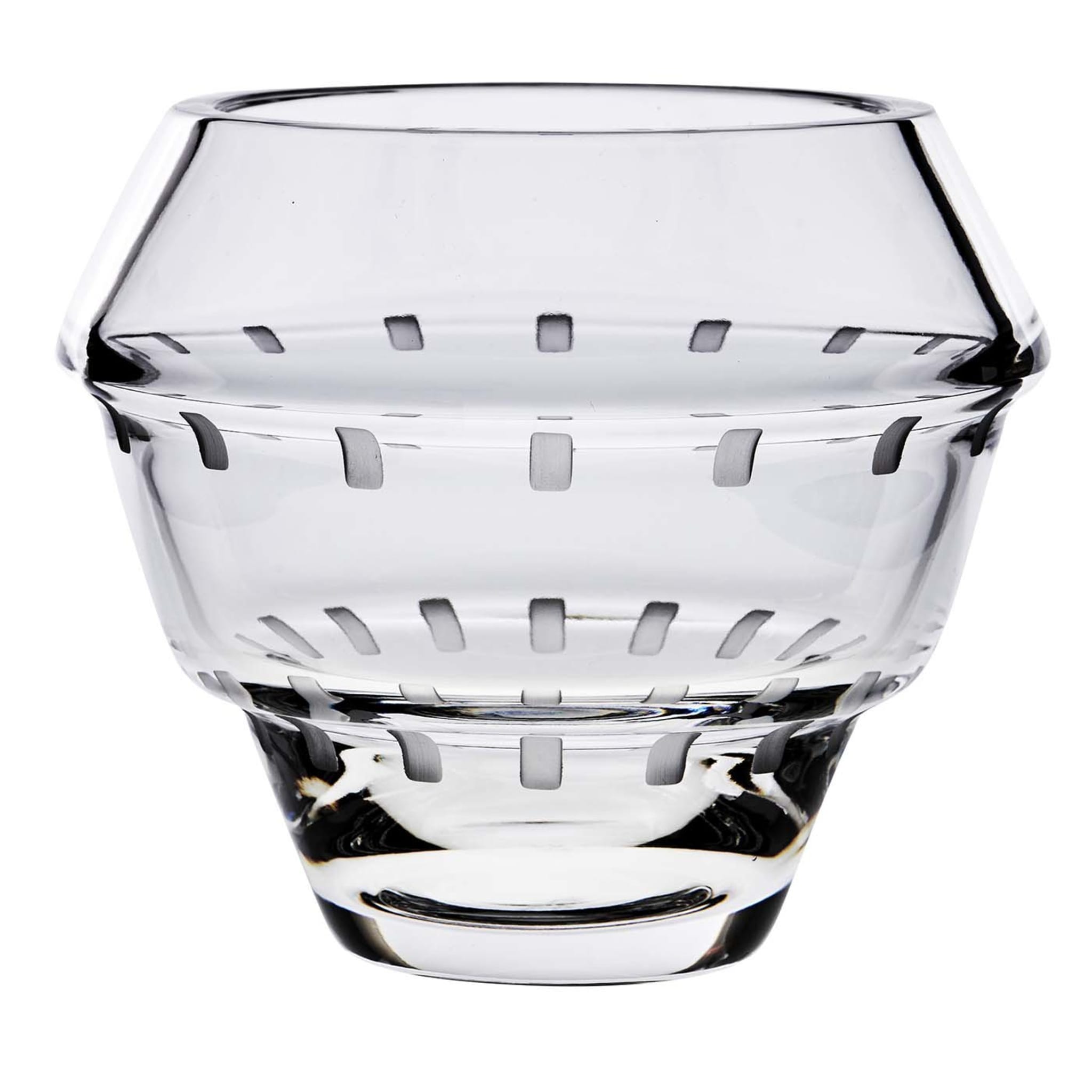 Bibo Engraved Short Glass Vase  - Main view