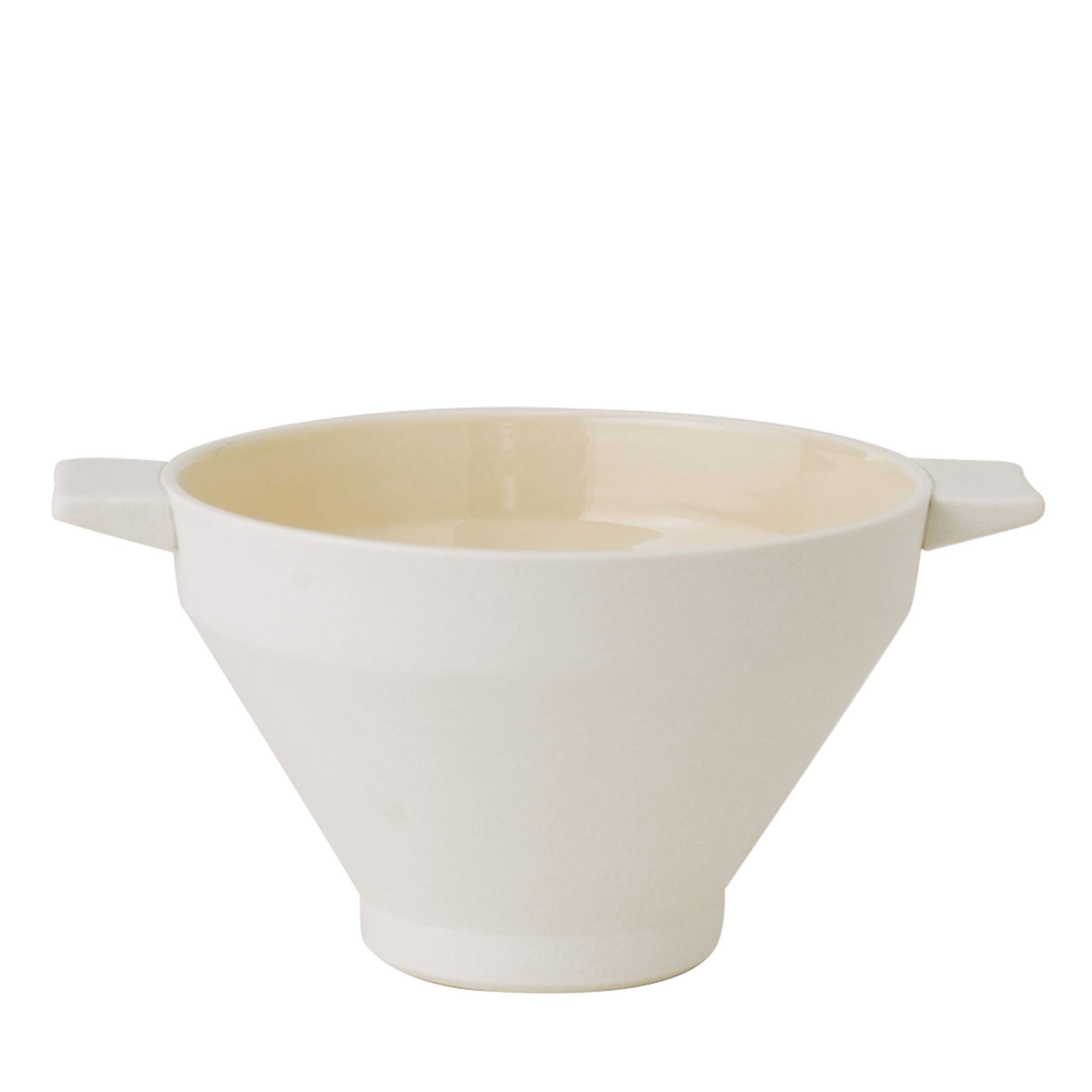 Tazón de sopa de cerámica blanca mate - Vista principal