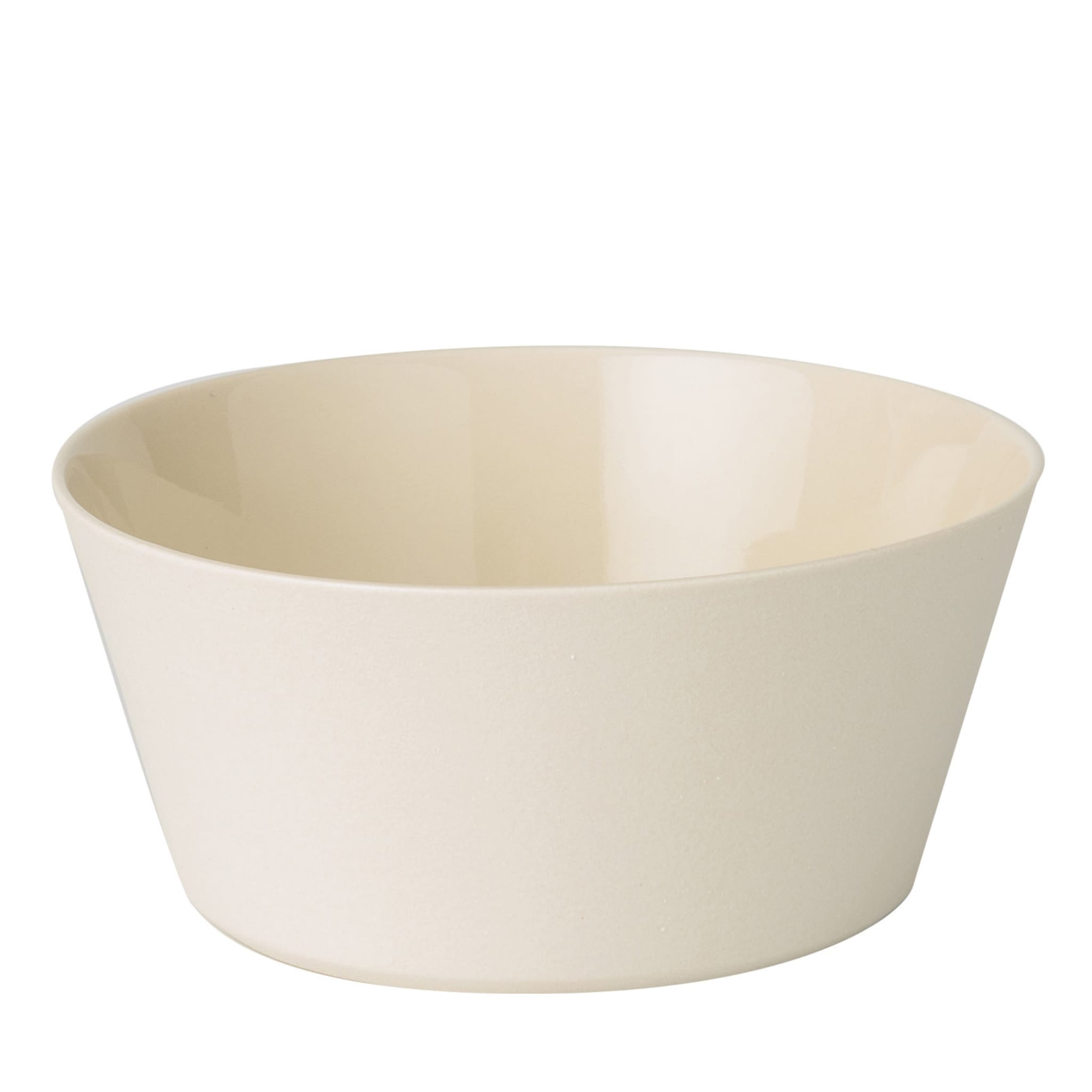 Set of 6 Large Matte White Ceramic Bowls - Main view