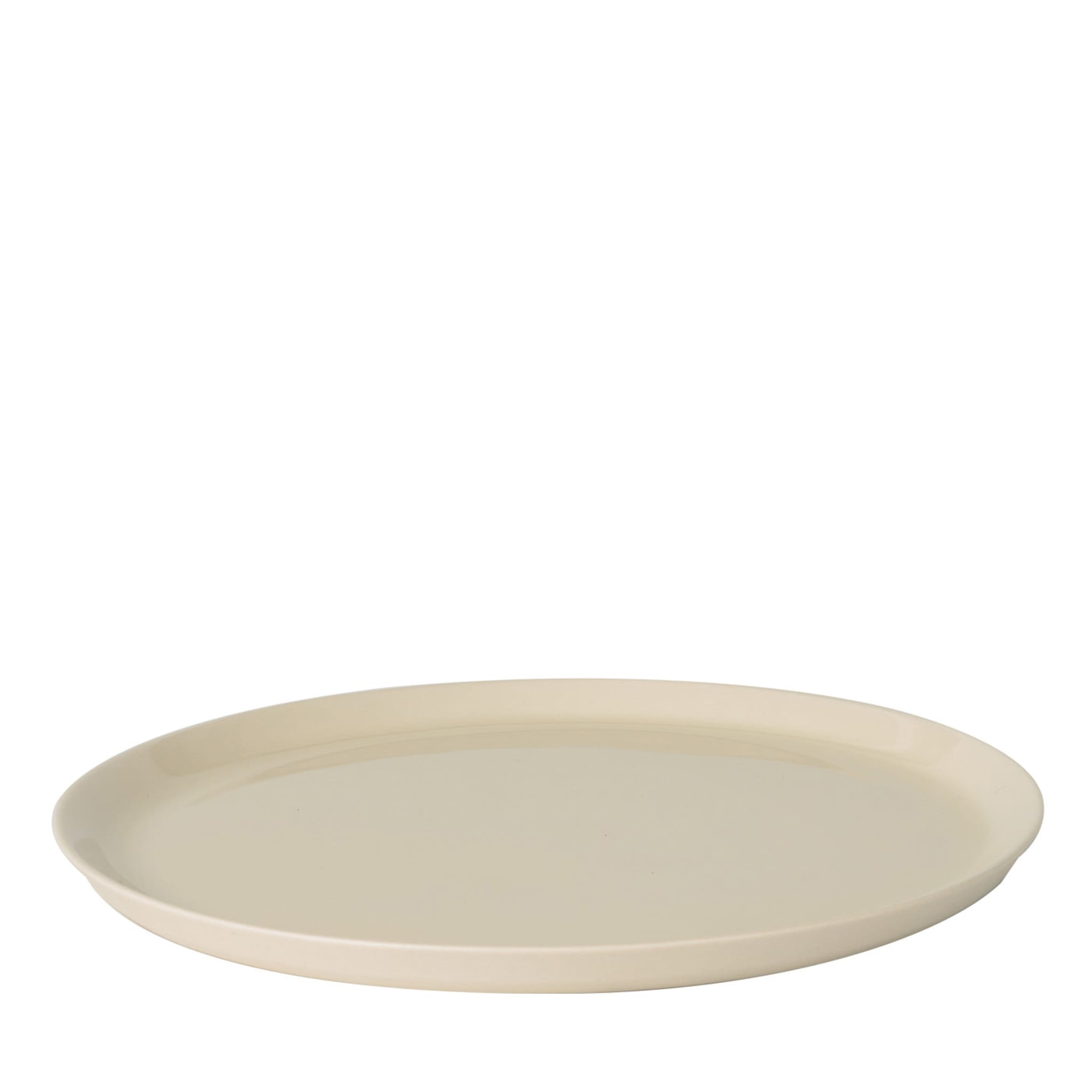 Set of 4 White Ceramic Dinner Plates - Main view