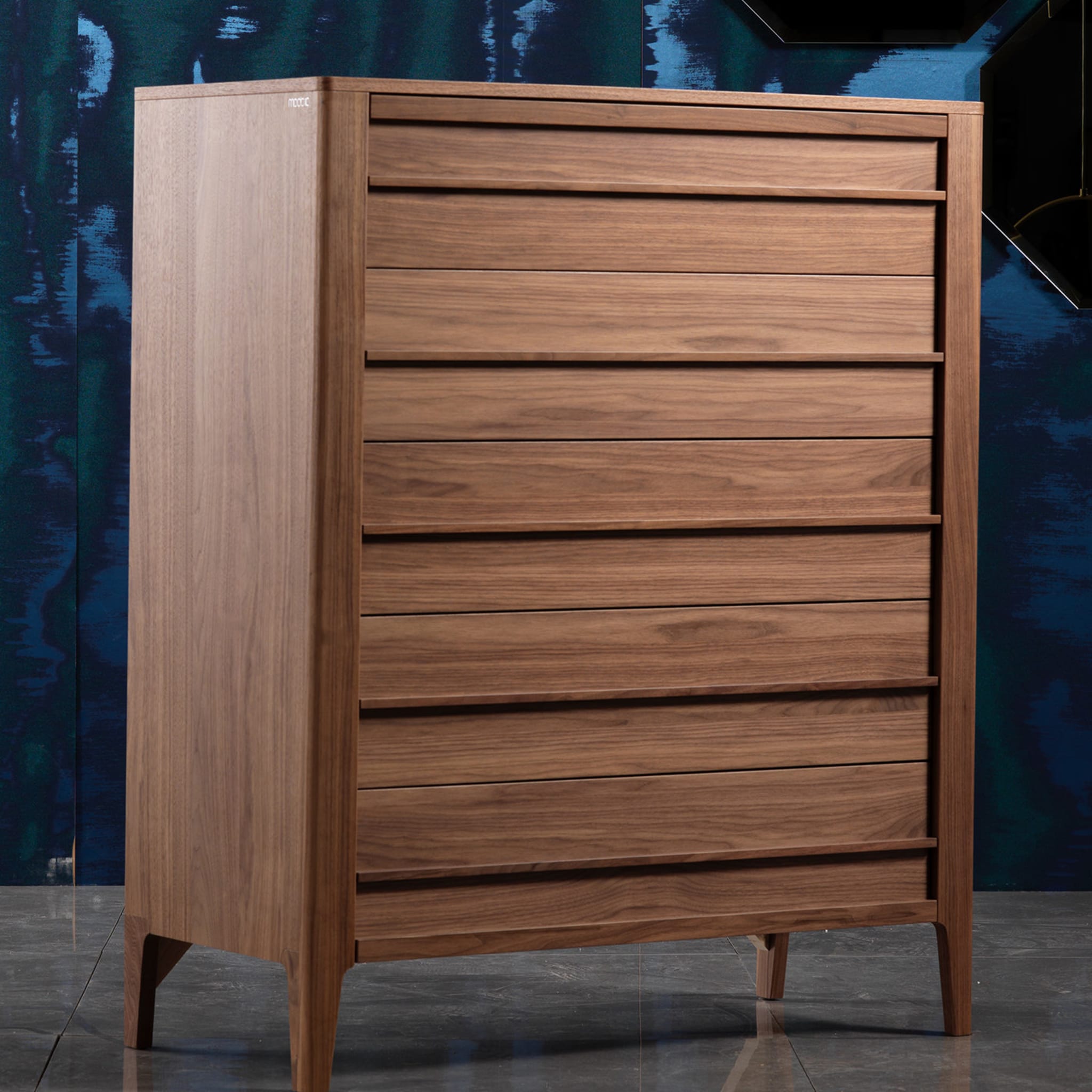 Five-Drawer Walnut Wood Dresser Modo10 Collection - Alternative view 1