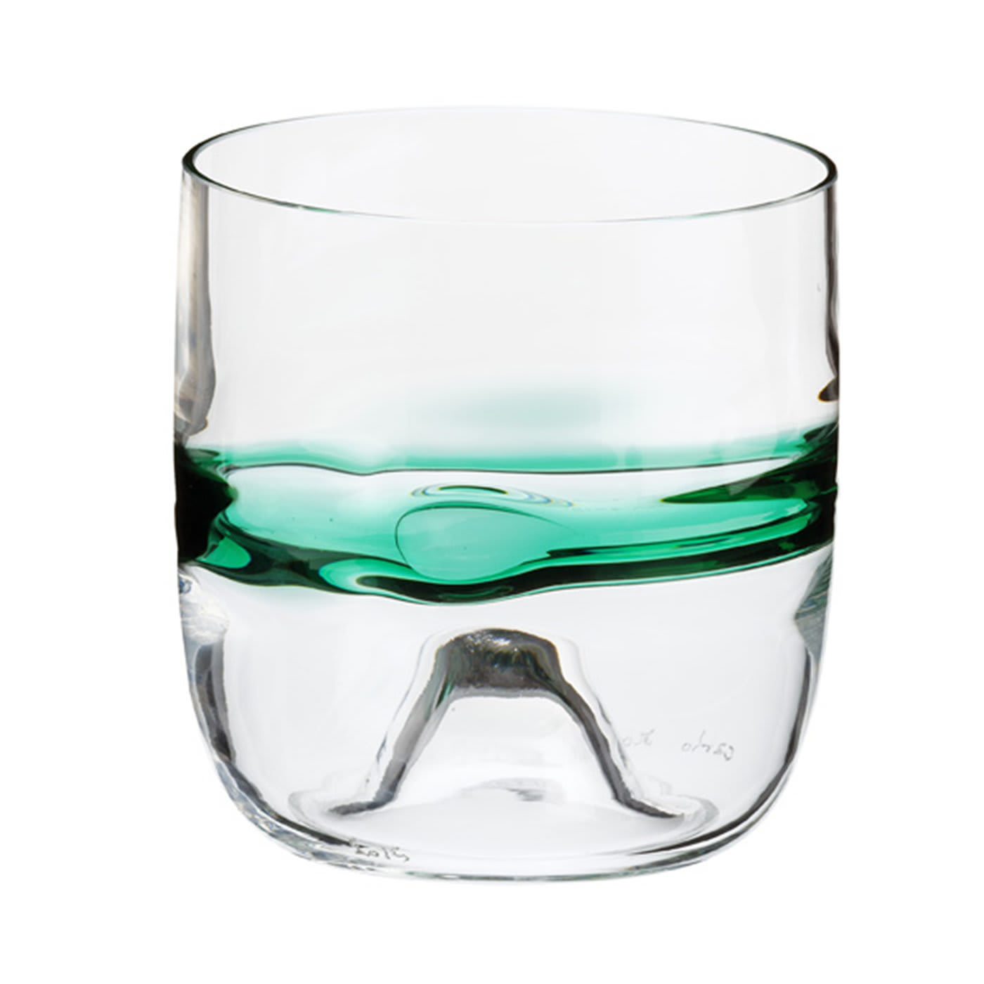Set of 6 Rings Glass Green  - Carlo Moretti