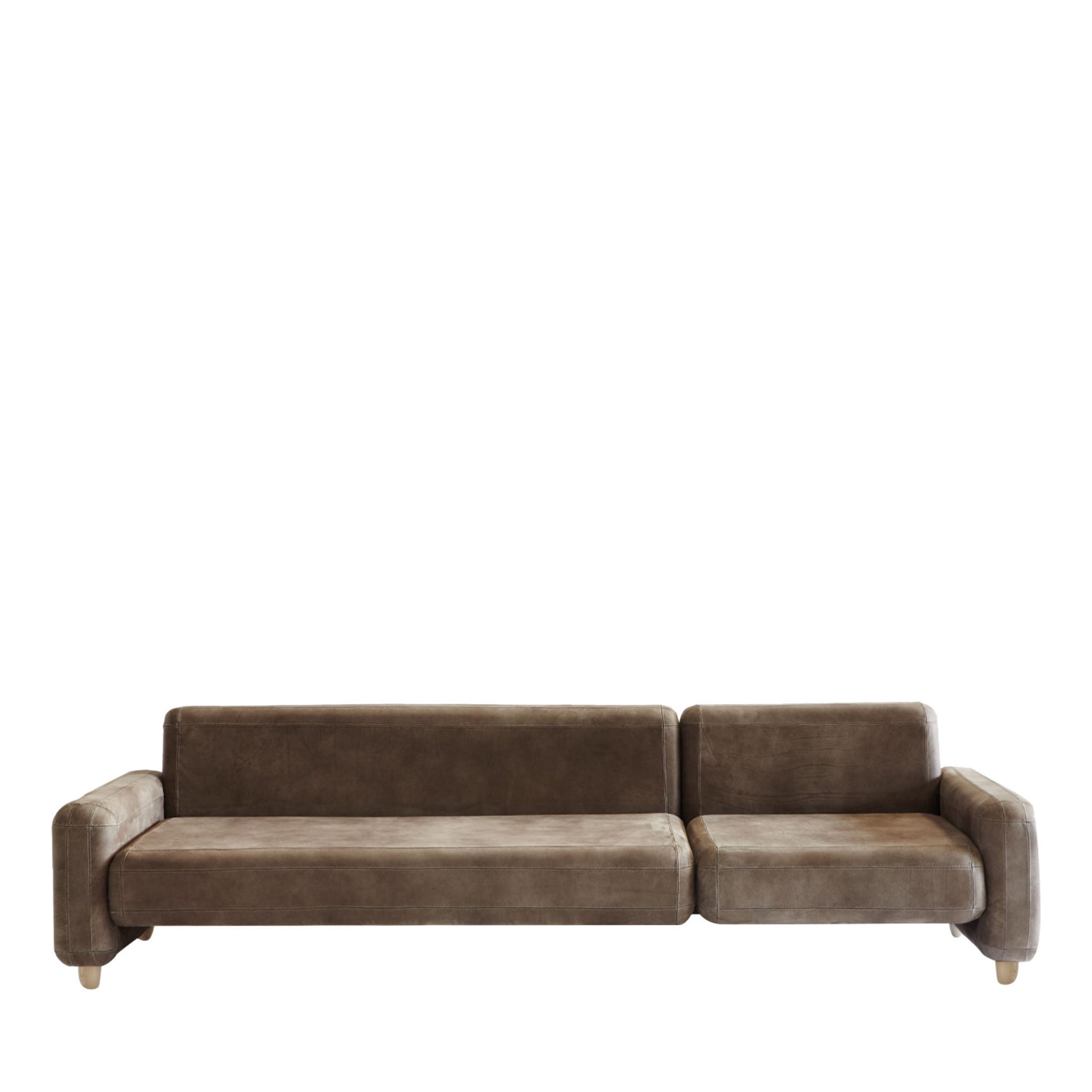 Traco Natural Gray Leather Sofa by Paolo Capello - Main view