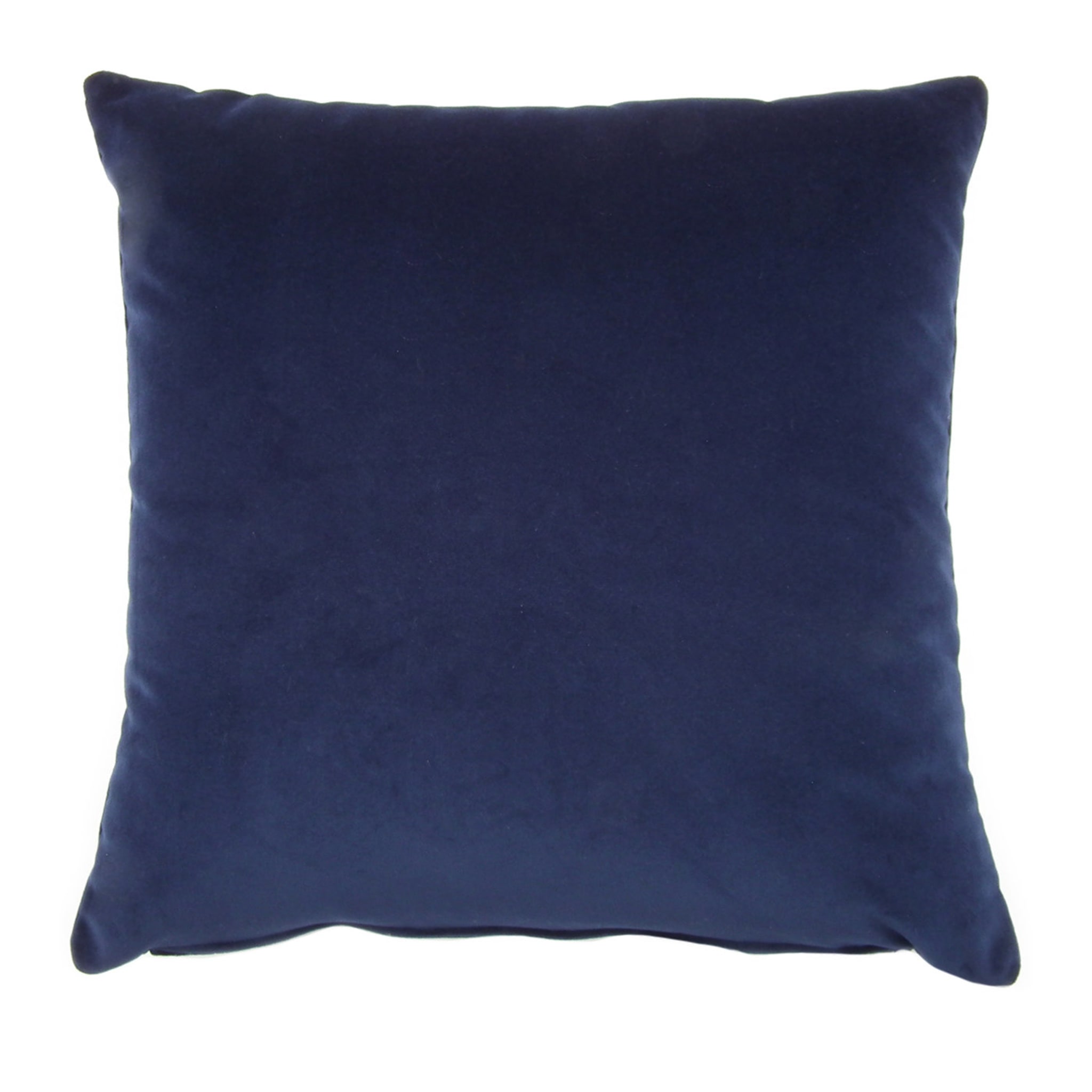 Blue Cotton Velvet Carrè Cushion - Main view
