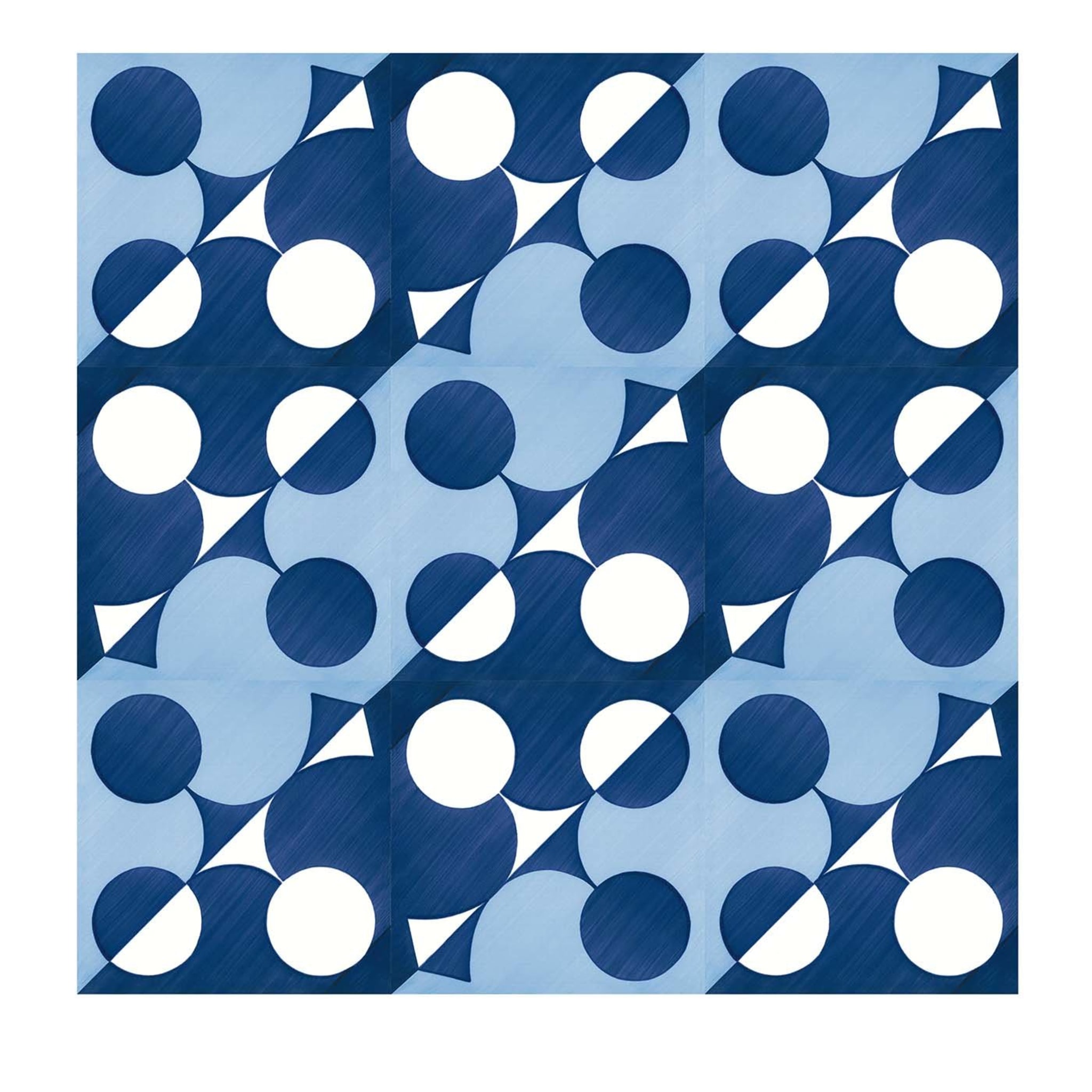 Set of 25 Tiles Blu Ponti Decoration Type 23 by Gio Ponti - Main view