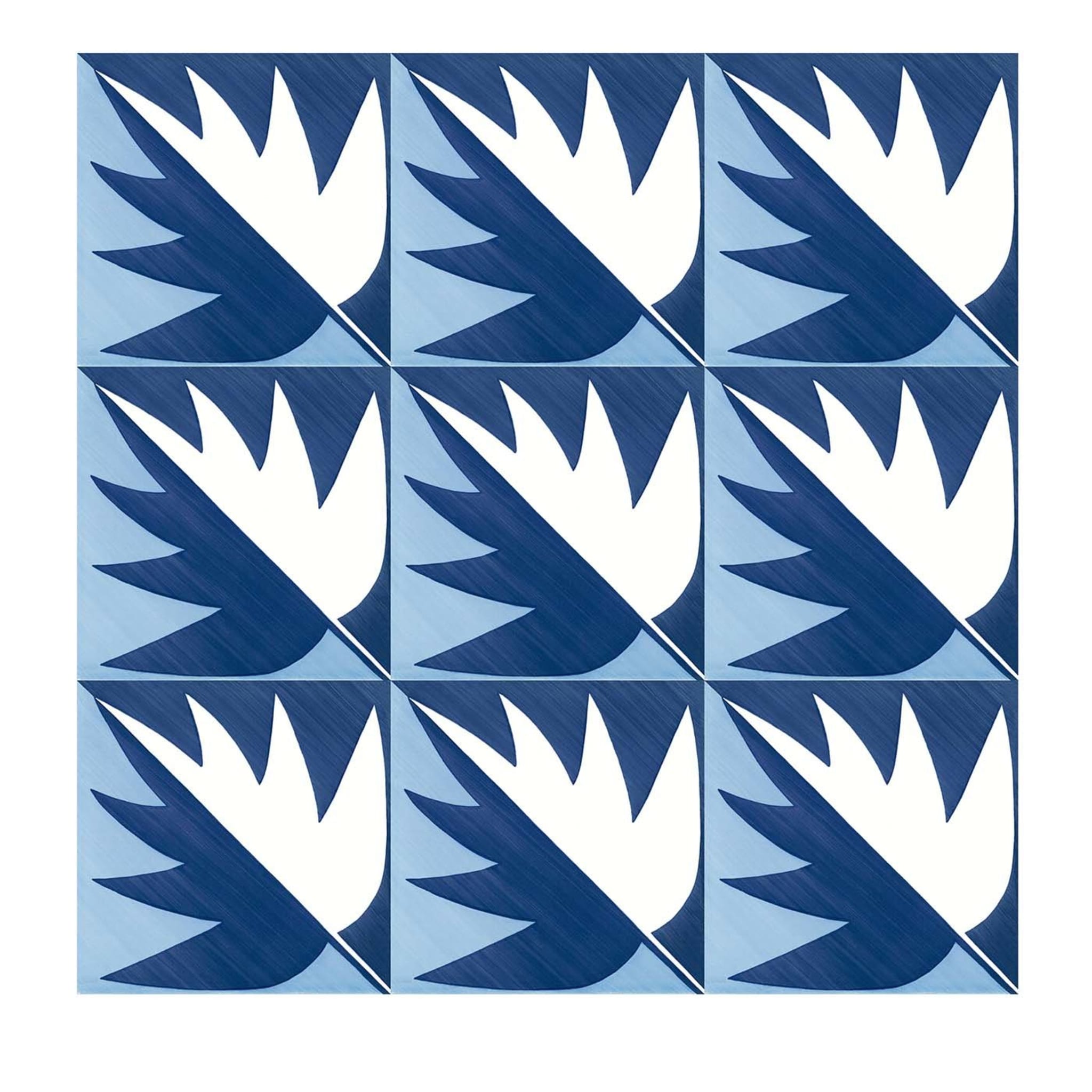 Set of 25 Tiles Blu Ponti Decoration Type 29 by Gio Ponti - Main view