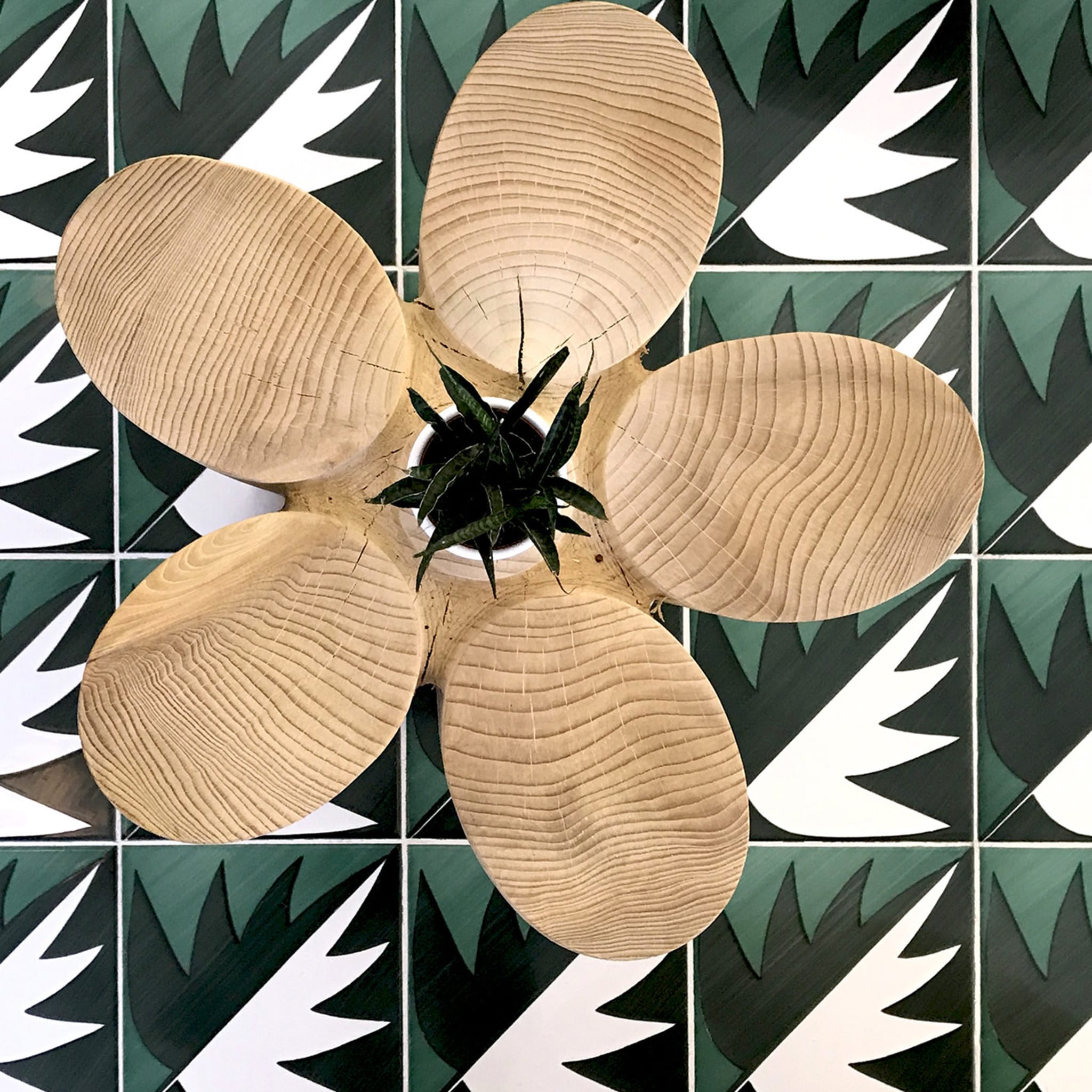 Set of 25 Tiles Verde Ponti Decoration Type 29 by Gio Ponti - Alternative view 2
