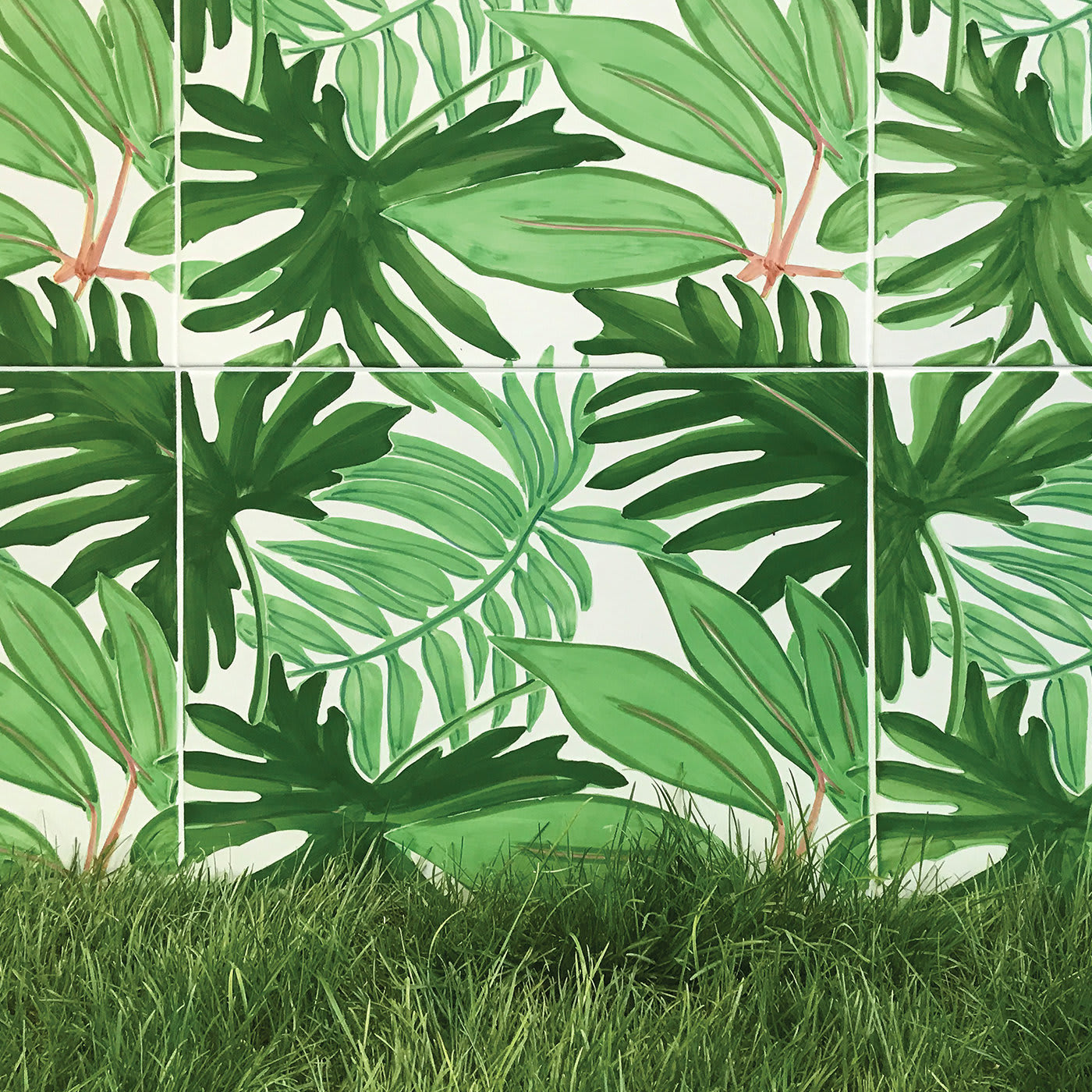 Verde Verticale Tropical Set of 4 Ceramic Tiles - Francesco De Maio