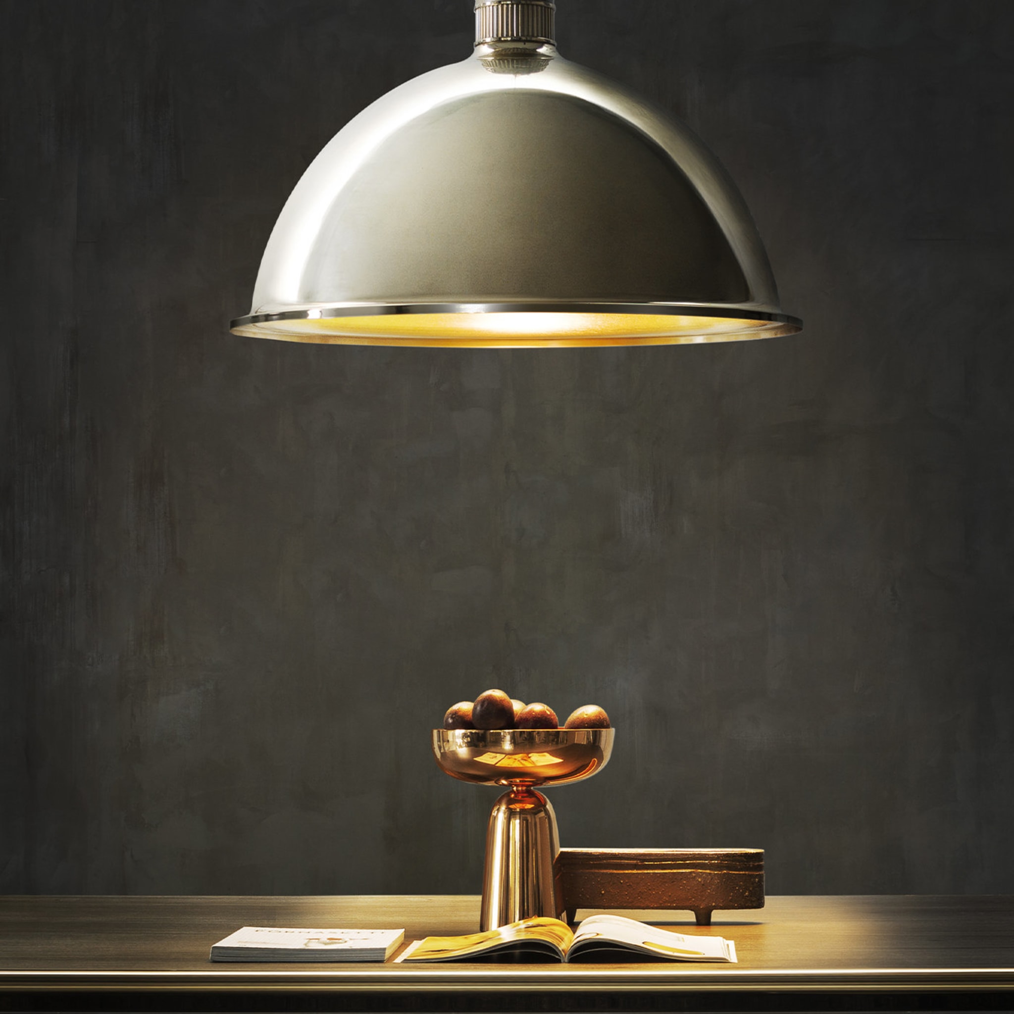Factory Big Pendant Lamp in Polished Brass By Elisa Giovannoni  - Alternative view 6