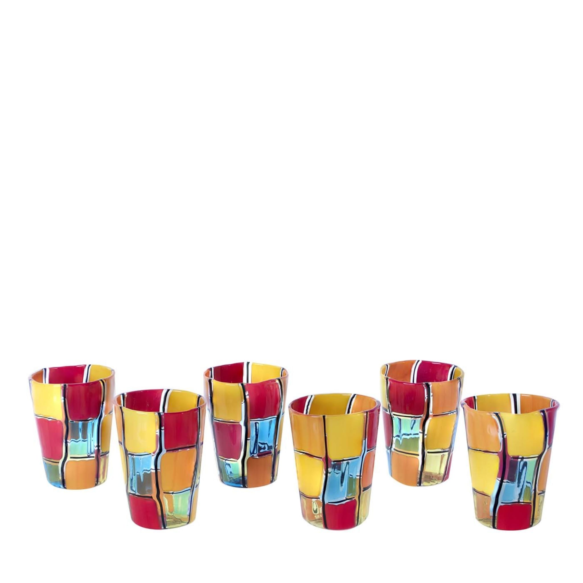 Set Of 6 Quadri Glasses by Angelo Ballarin - Main view