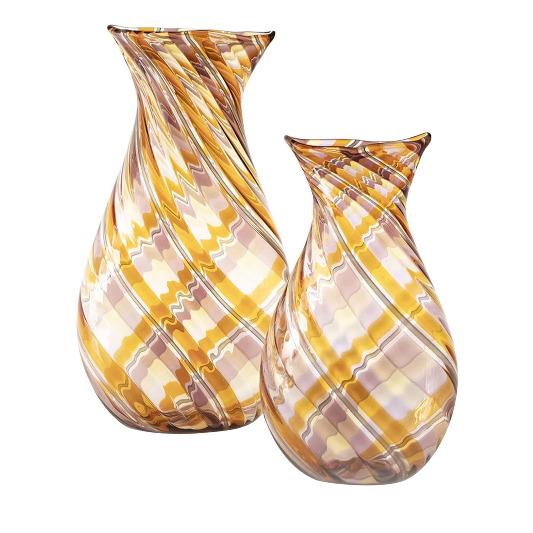 Set Of 2 Flat Filigree Vases by Angelo Ballarin - Main view