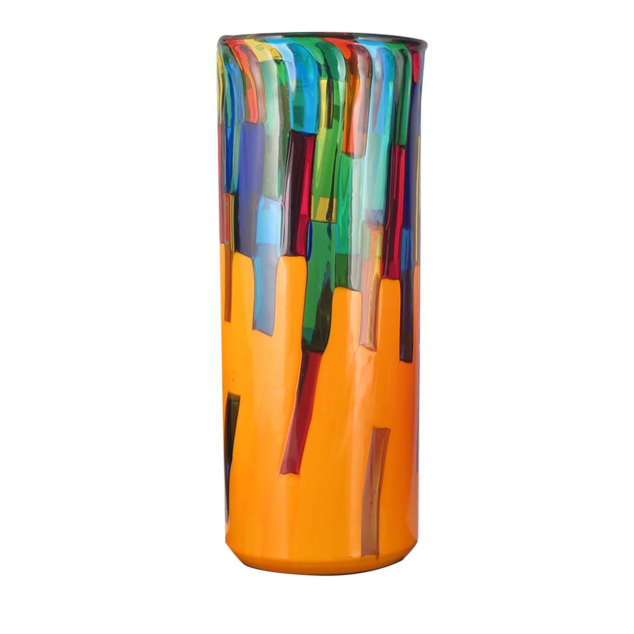 Vase cylindrique Bloom Orange par Angelo Ballarin - Vue principale