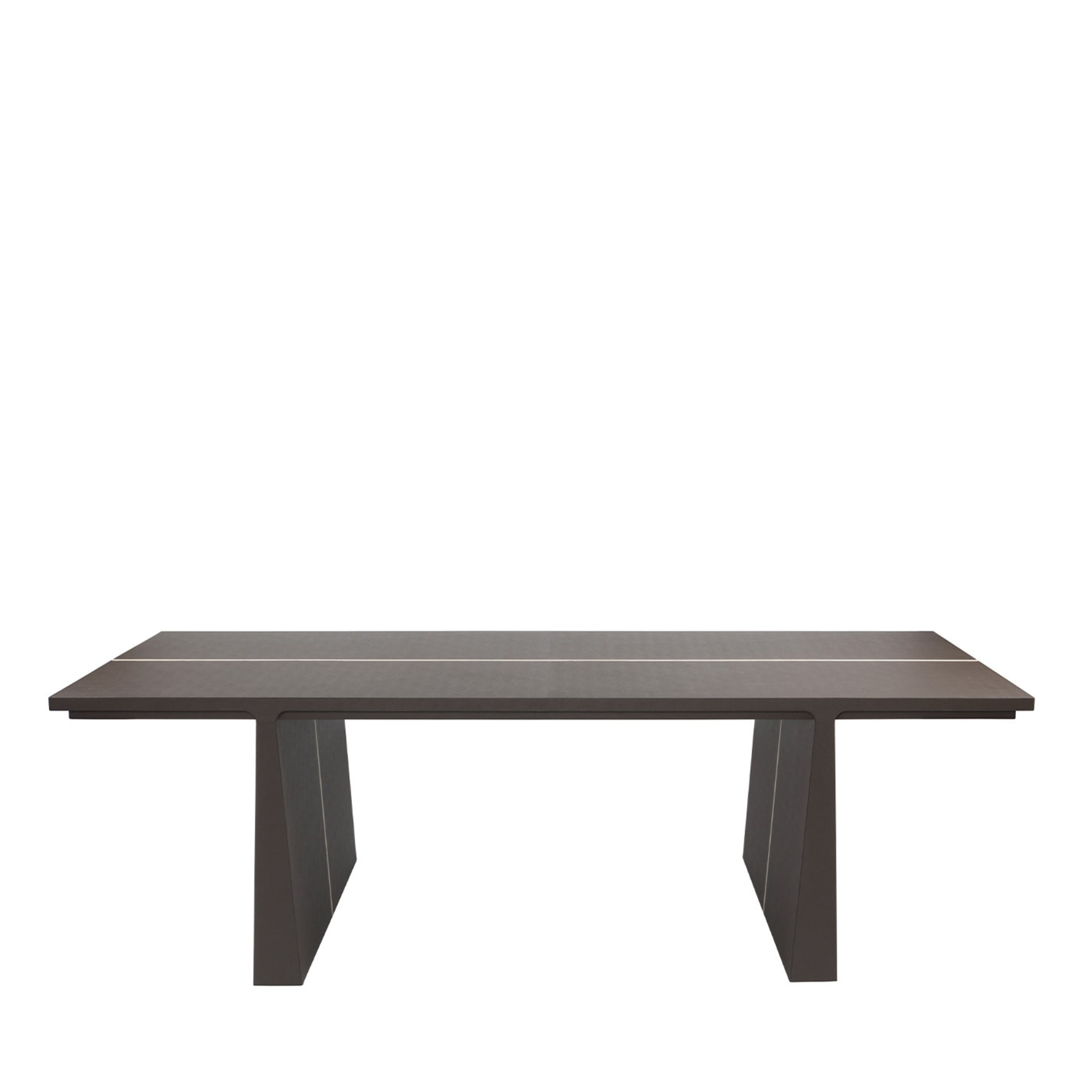 Tavolo da pranzo/scrivania in pelle marrone La Linea - Vista principale