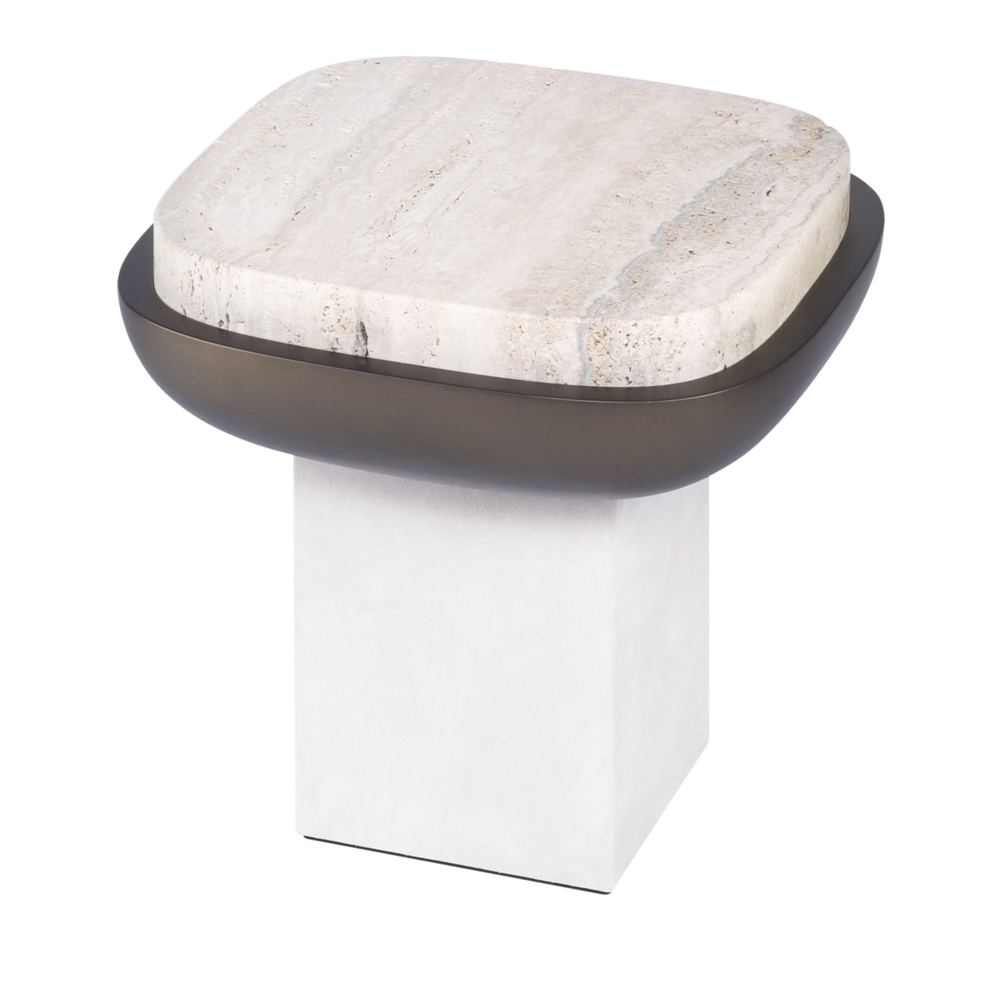 Olympia Travertine Square Side Table - Main view
