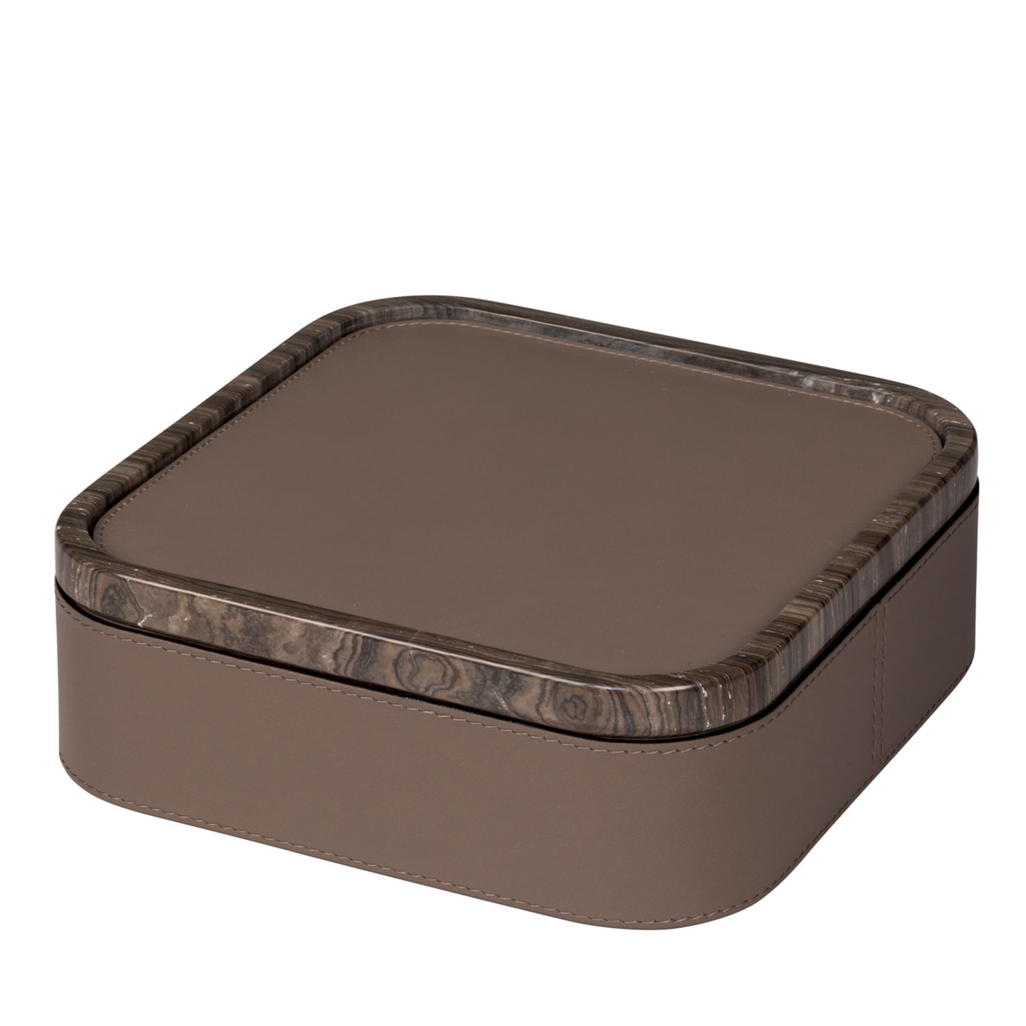 Boîte empilable carrée moyenne Polo Marmo Brown  - Vue principale