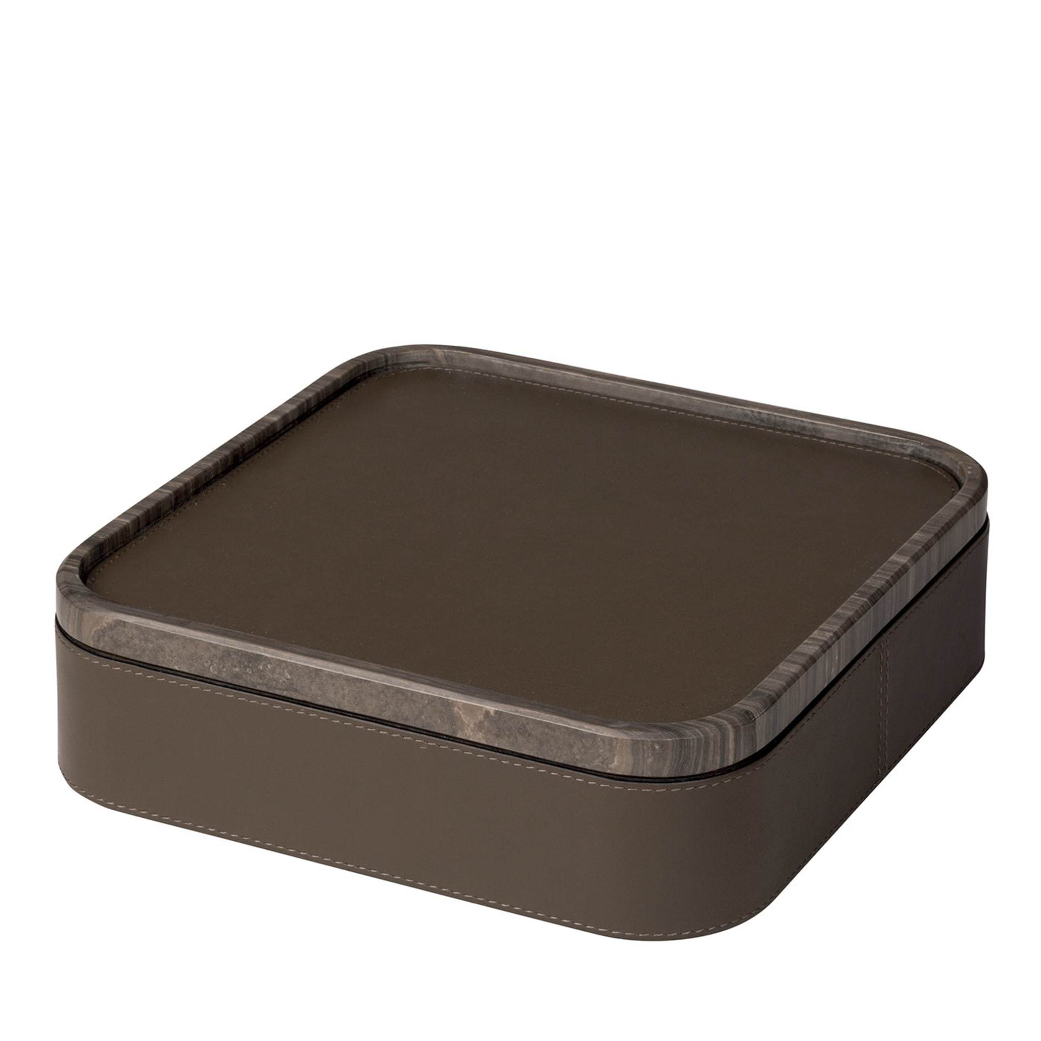 Polo Marmo Brown Large Square Stackable Box - Main view