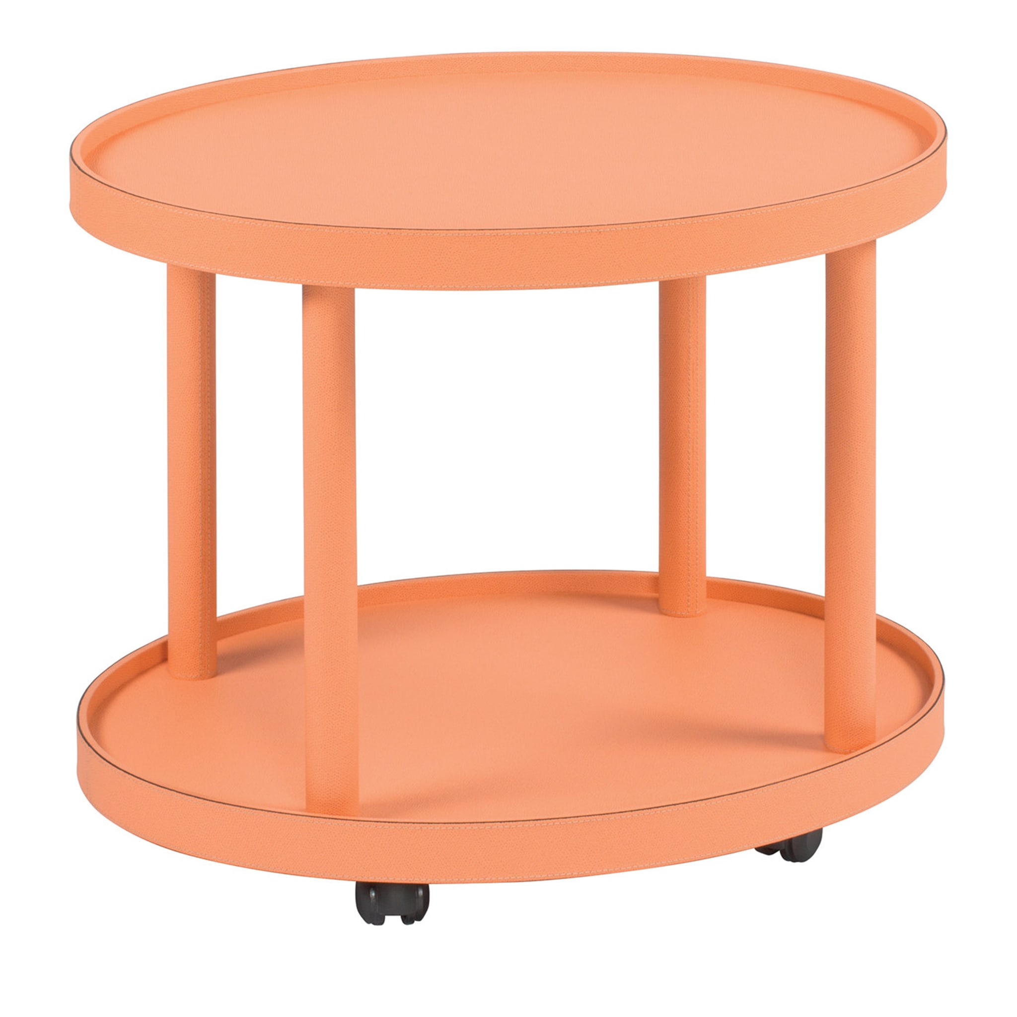 Polo Trolley 2-Tier Salmon Oval Table  - Main view