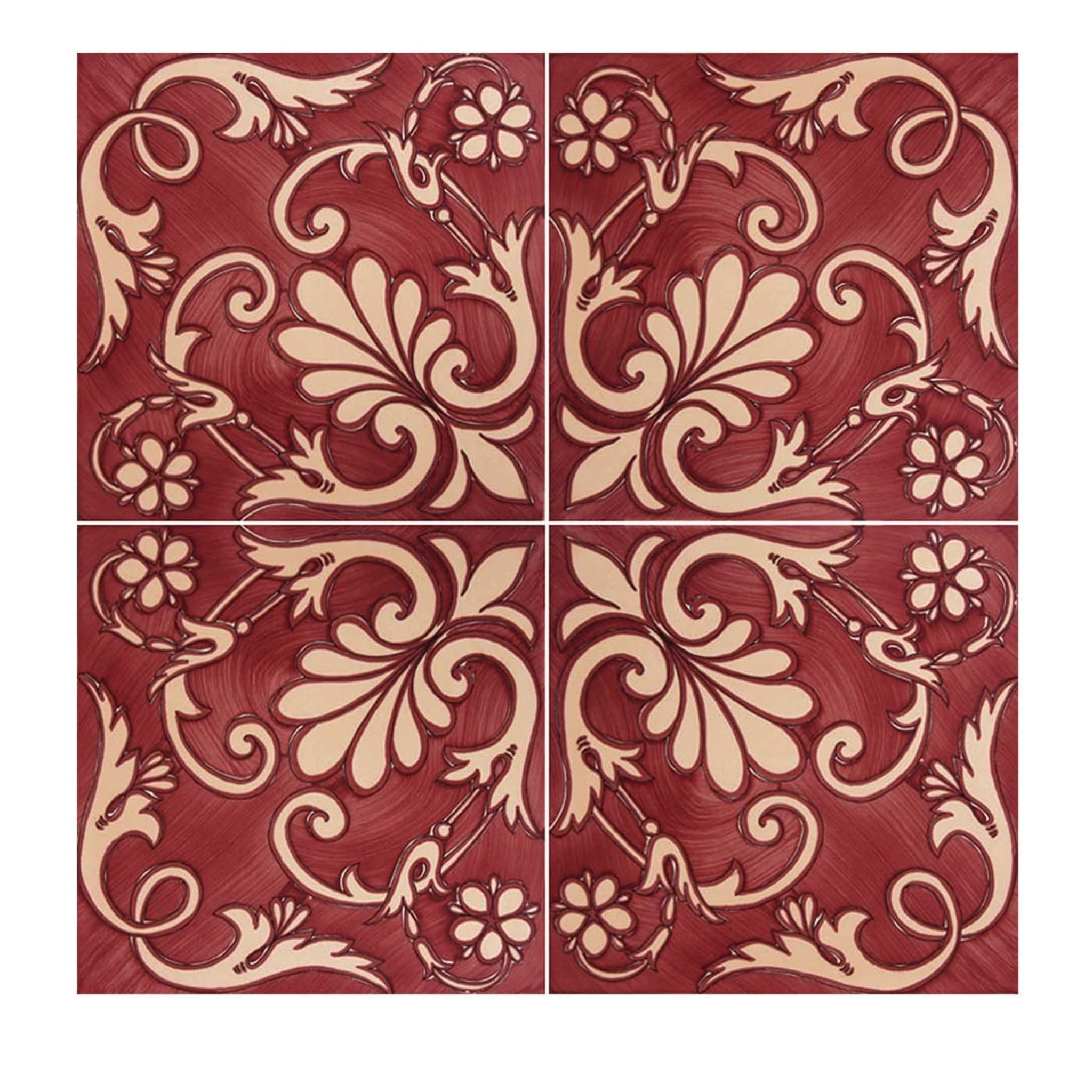 Set of 25 Ieranto Red Tiles Fiori Scuri Collection - Main view