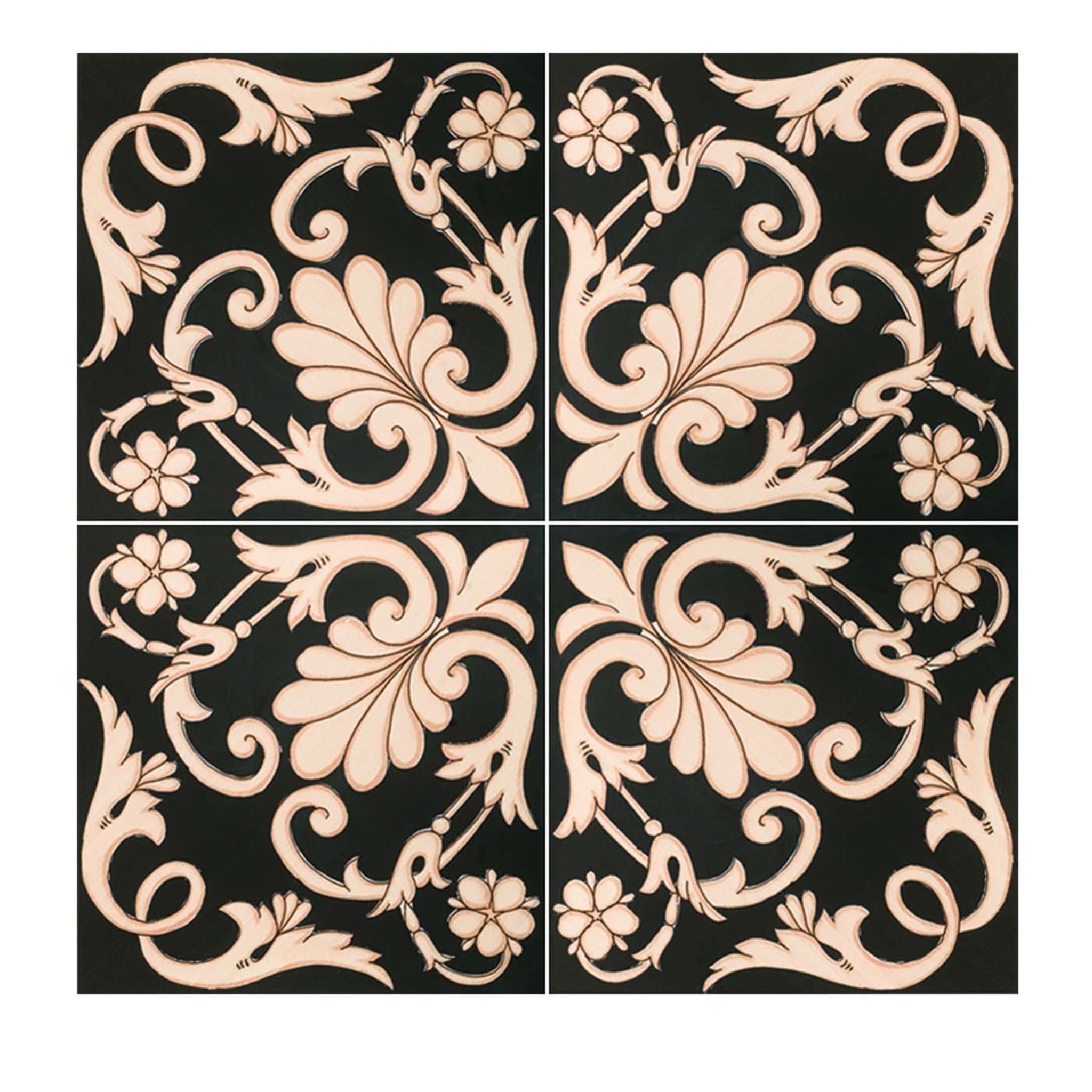 Set of 25 Ieranto Black Tiles Fiori Scuri Collection - Main view