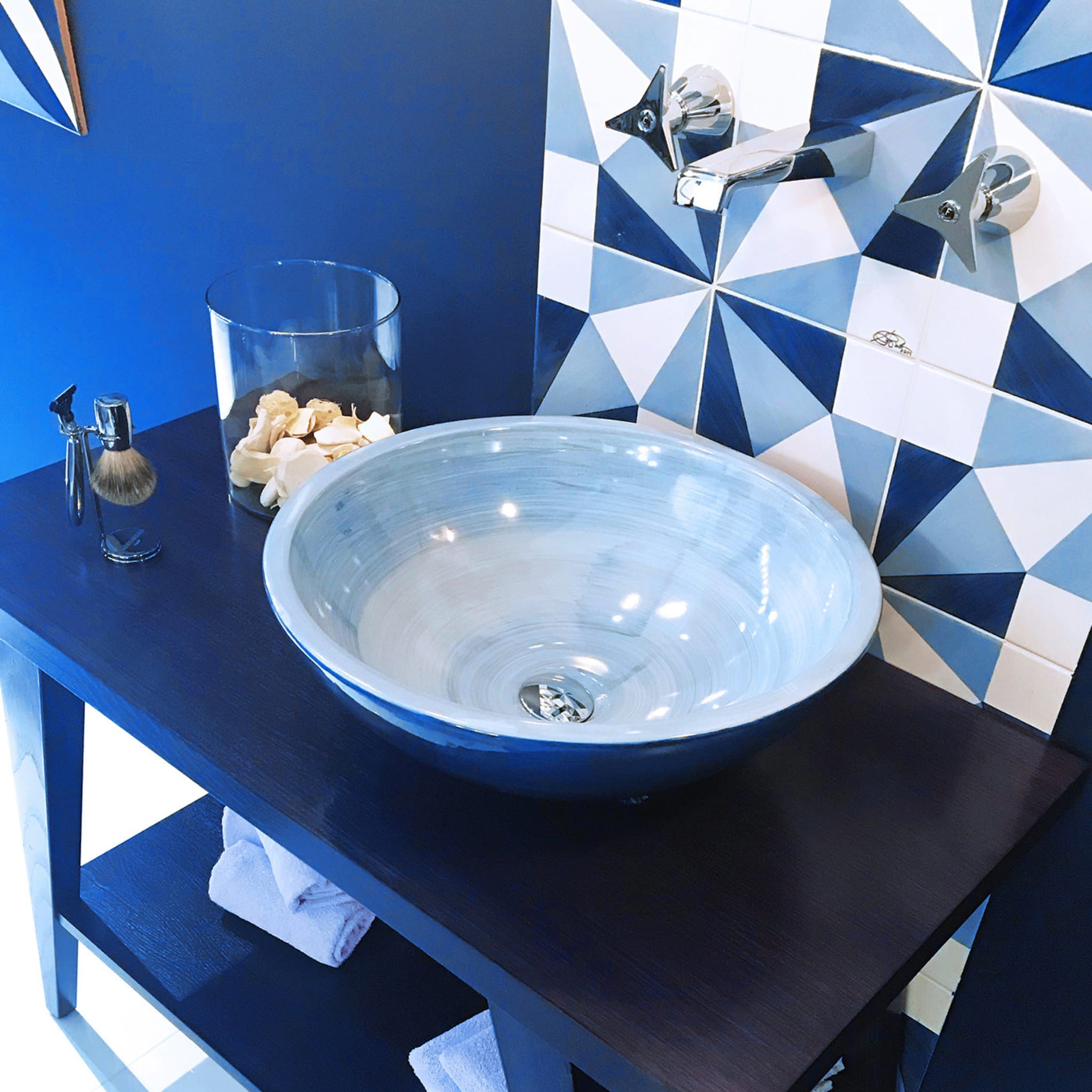 Set of 25 Decoration Type 8 Tiles Blu Ponti Collection by Gio Ponti - Alternative view 2