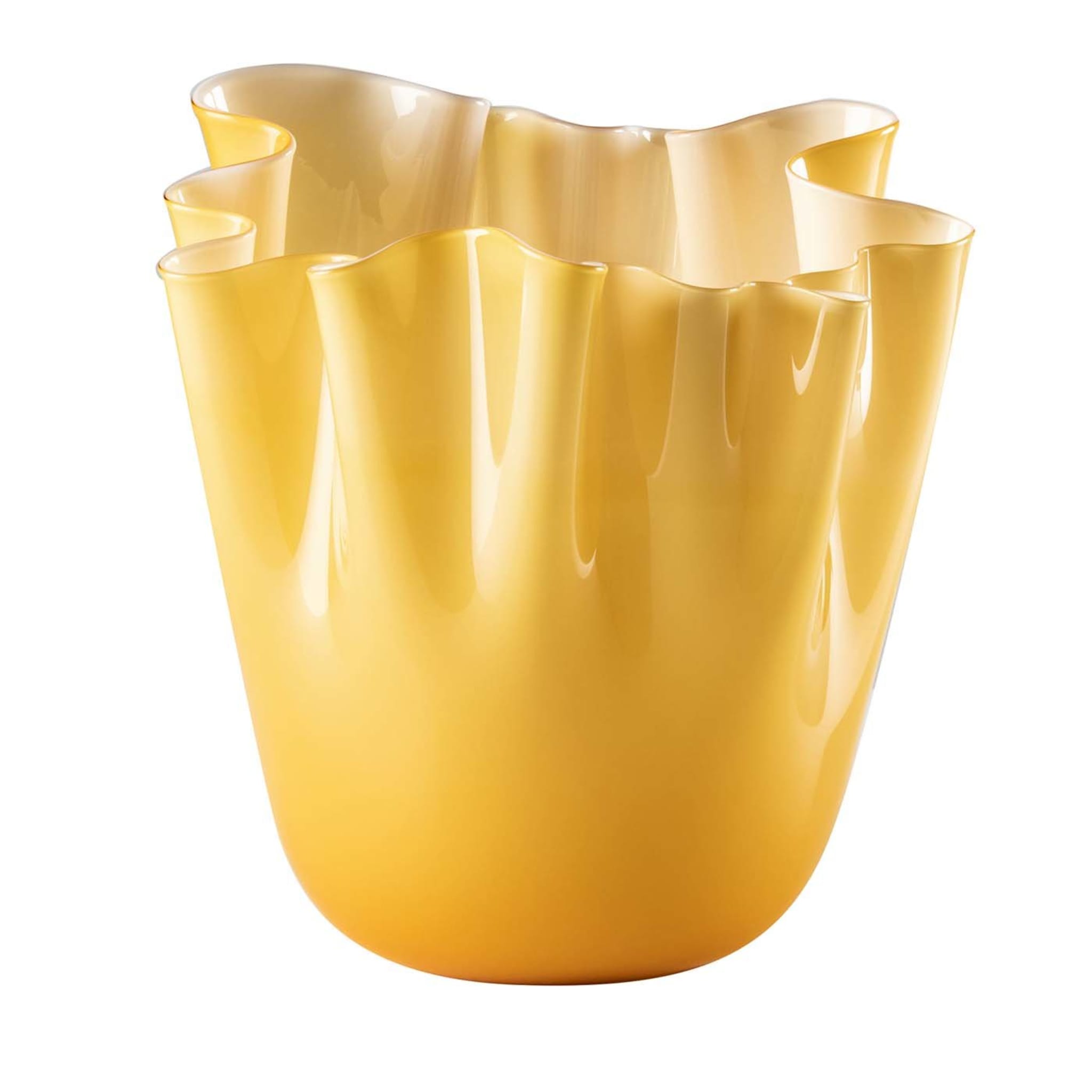 Fazzoletti Opaline Large Amber Vase by Fulvio Bianconi and Paolo Venini - Main view