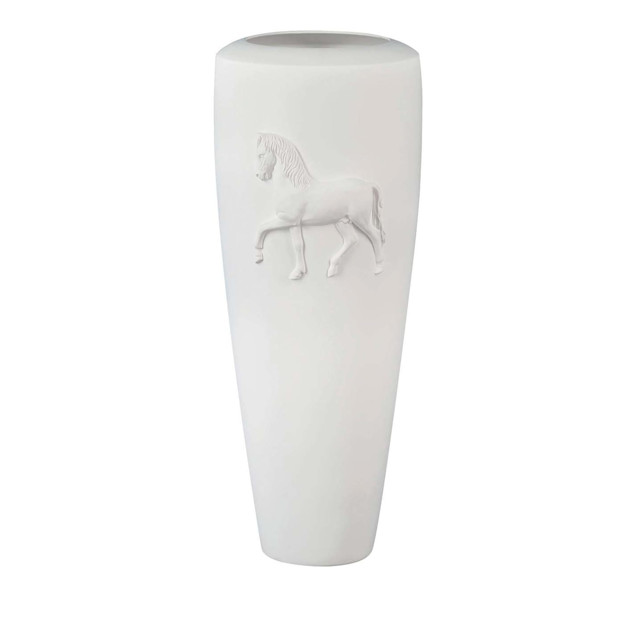 Obice Pferd Weiße Vase - Hauptansicht